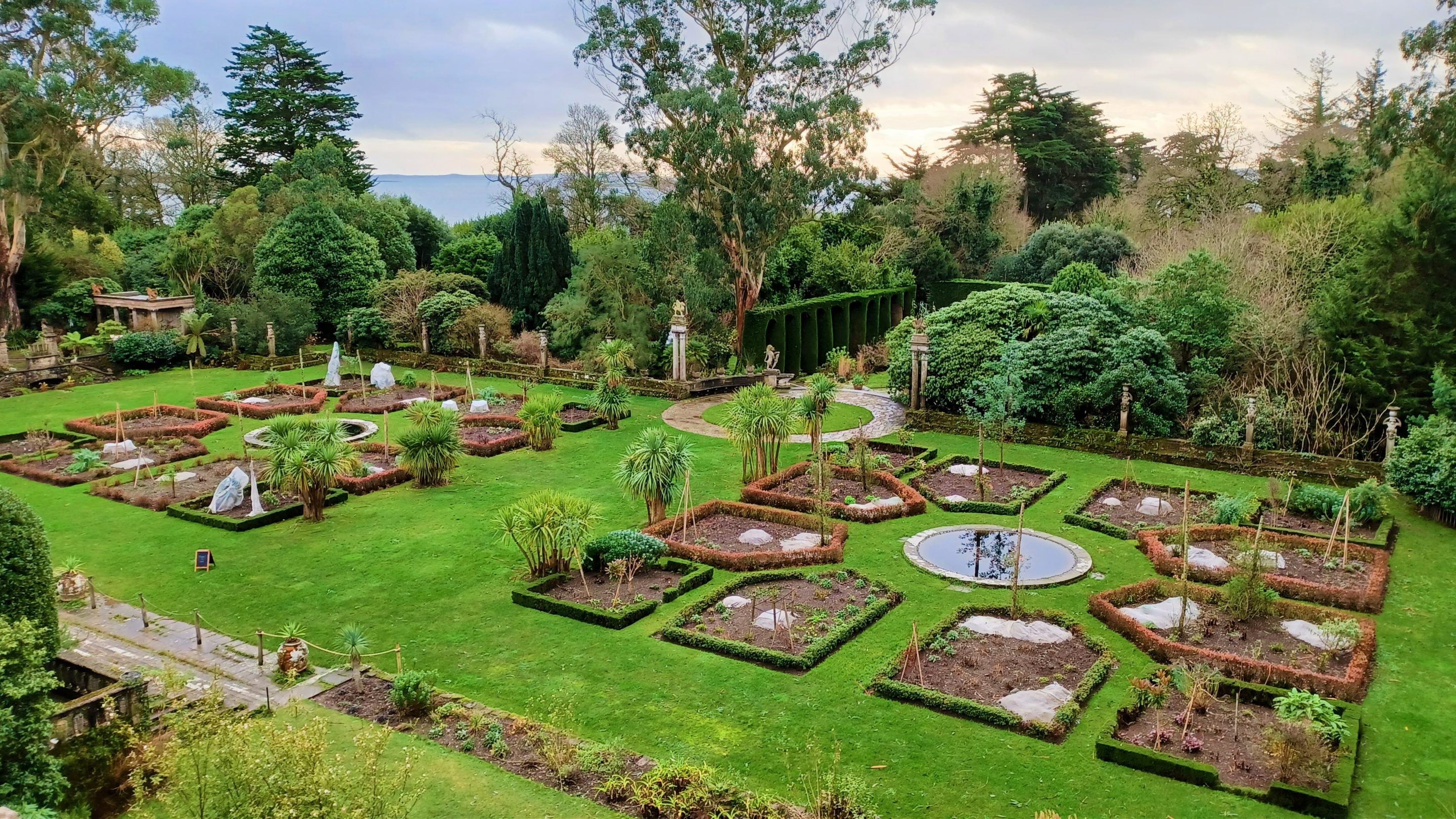 Italian Garden in winter at Mount Stewart, County Down