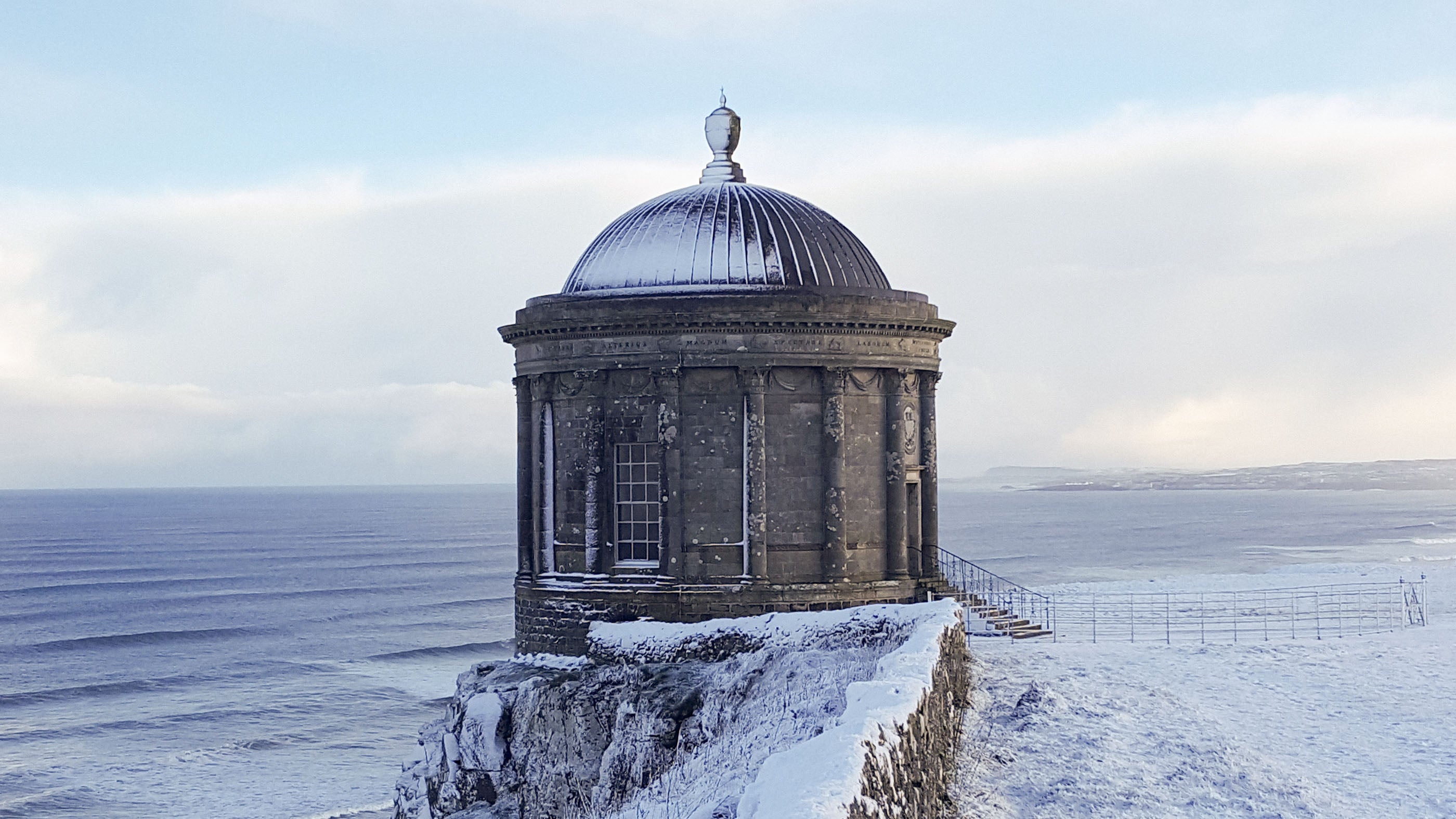 Mussenden Temple in snow