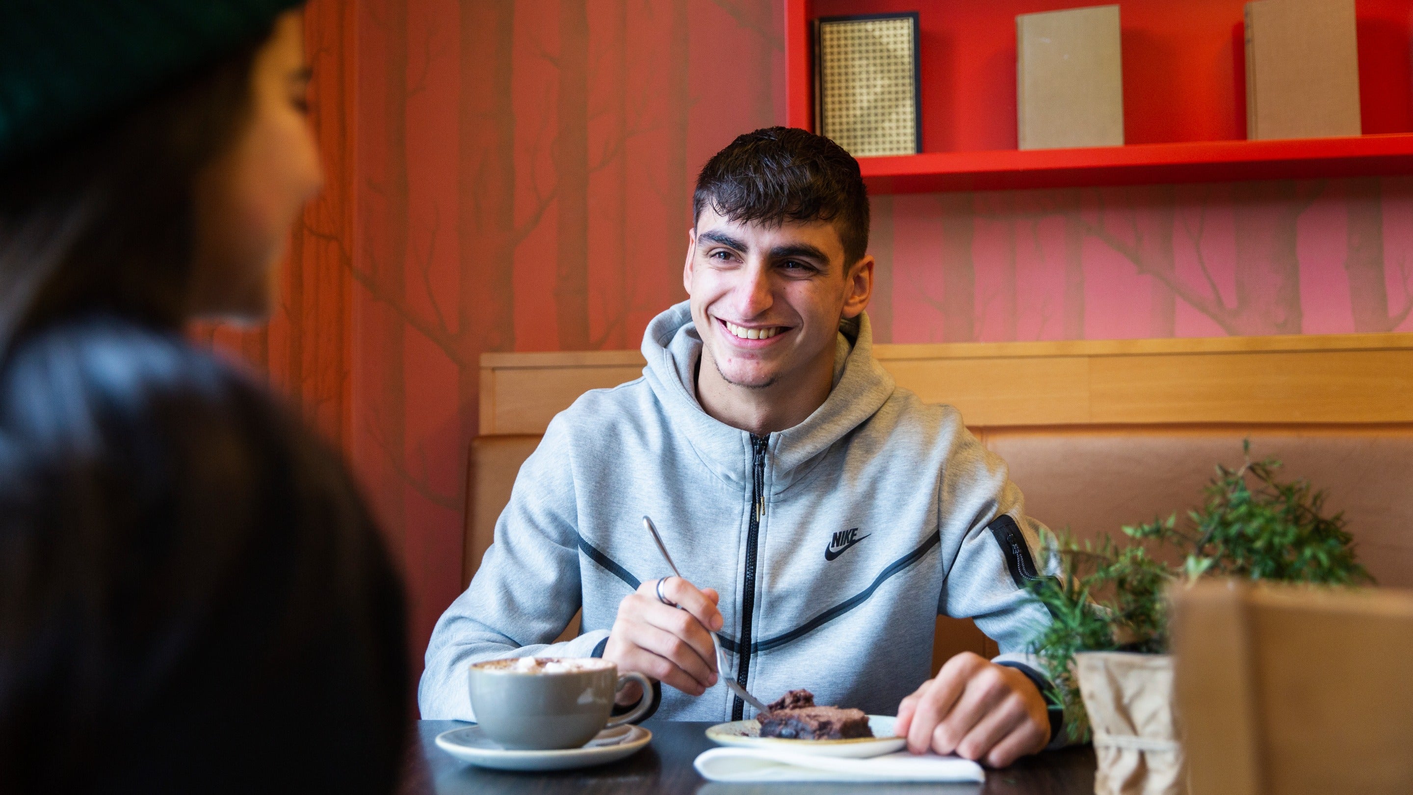 Visitors enjoying their refreshments in the cafe at Rowallane Garden, County Down