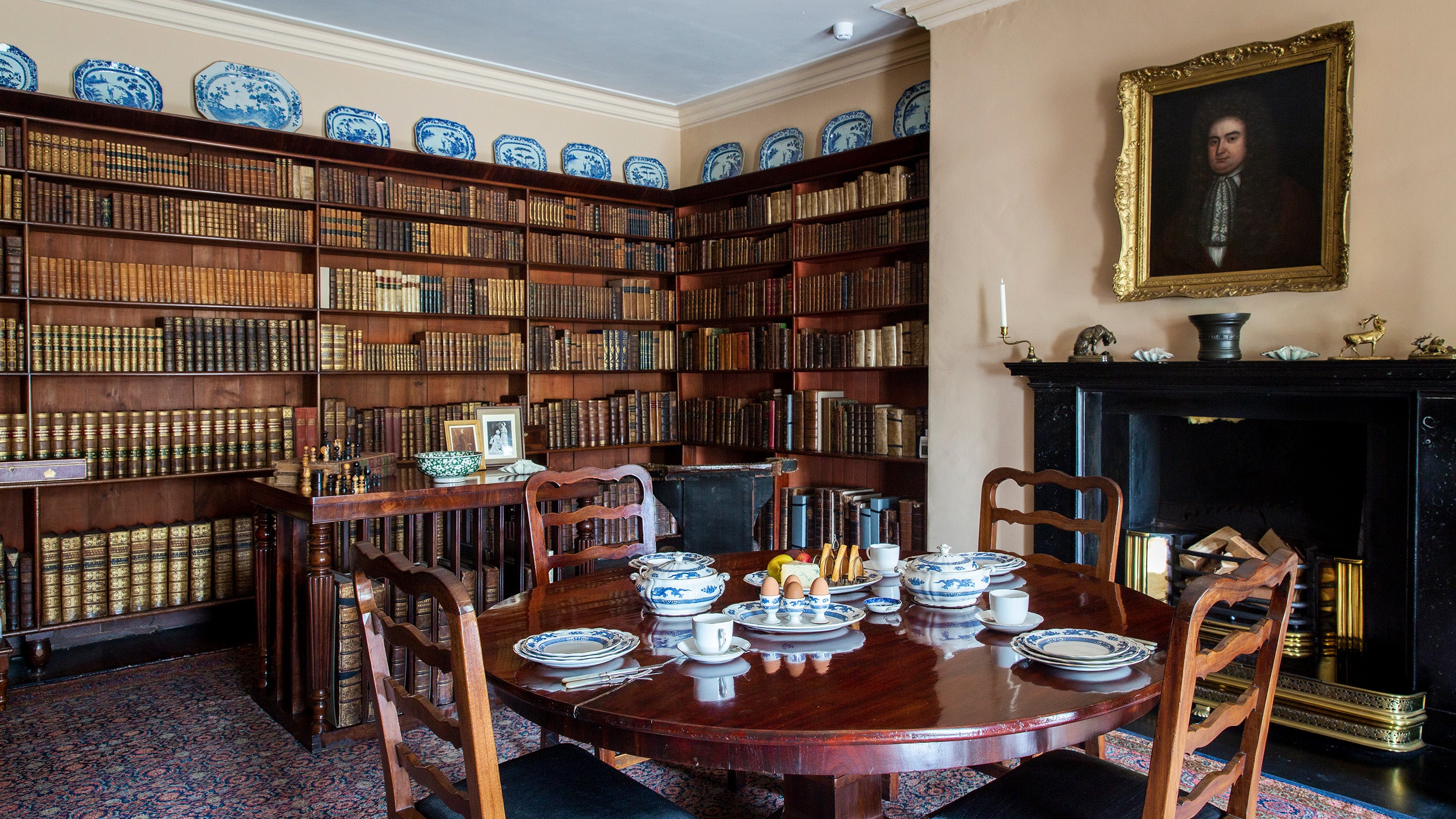 Interior of the Library at Springhill, County Londonderry