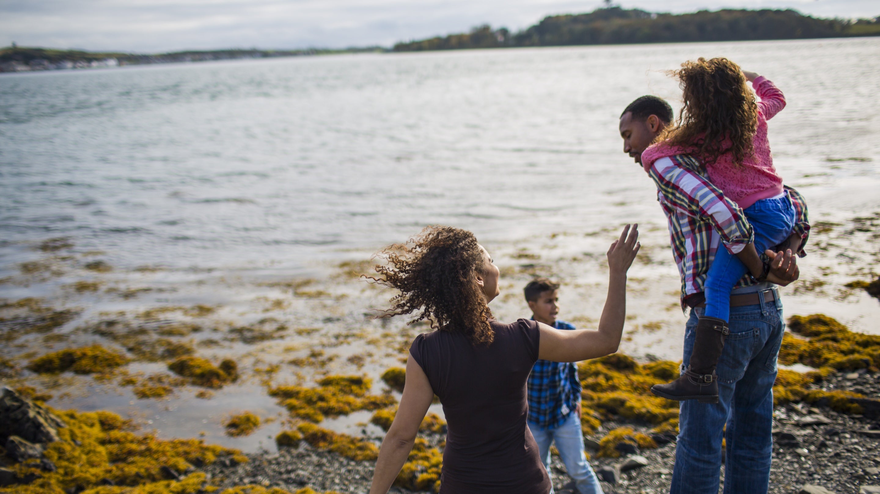 A family day out on the shores of Strangford Lough, County Down