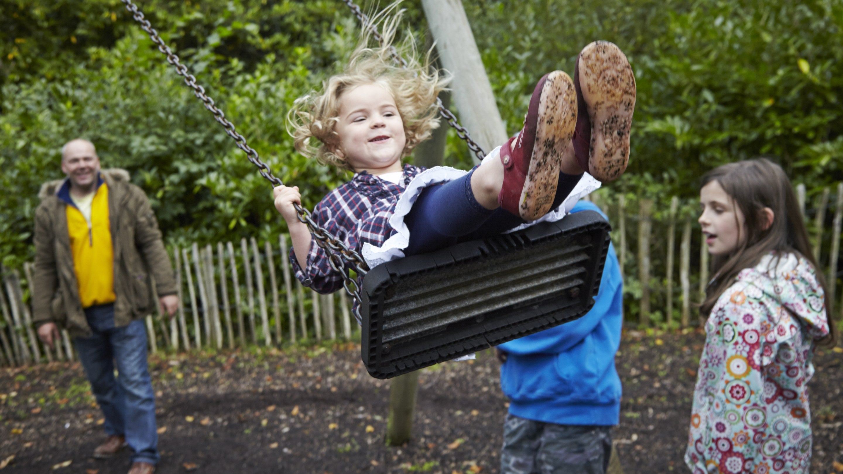 Child in the adventure playground at The Argory, County Armagh.