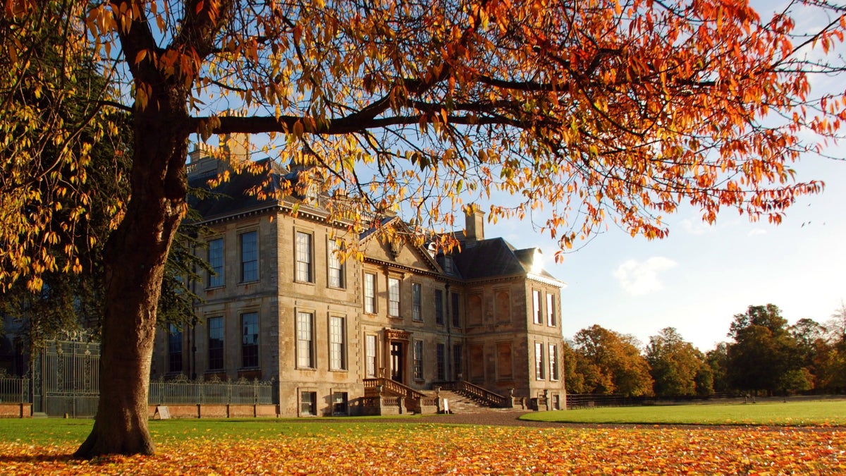 Autumn colour across the parkland at Belton Estate, Lincolnshire