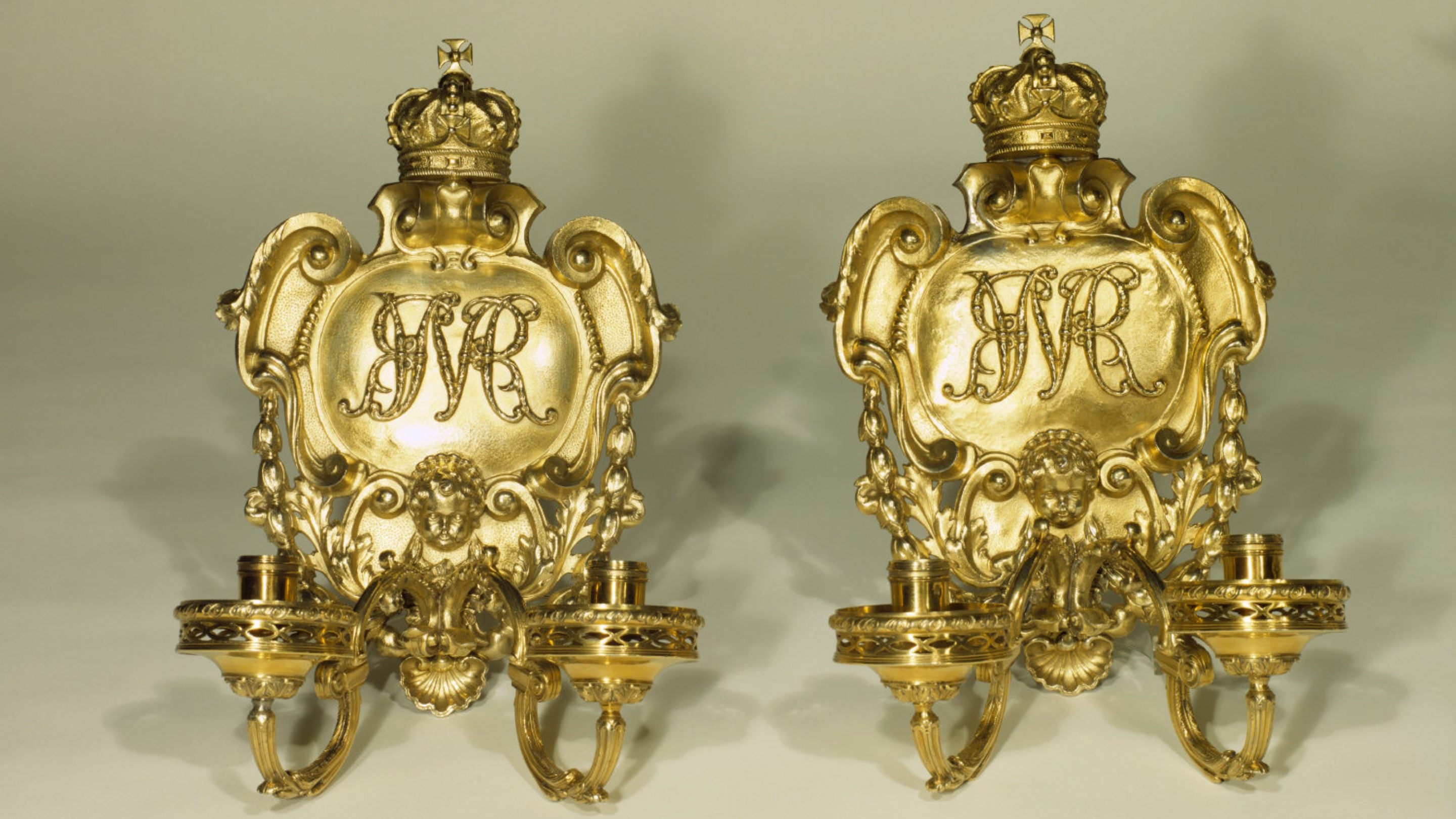 One of two pairs of silver sconces hanging in the Chapel at Belton House. Originally given by George IV to the Royal Goldsmiths for melting down but they used other metal and sold the originals.