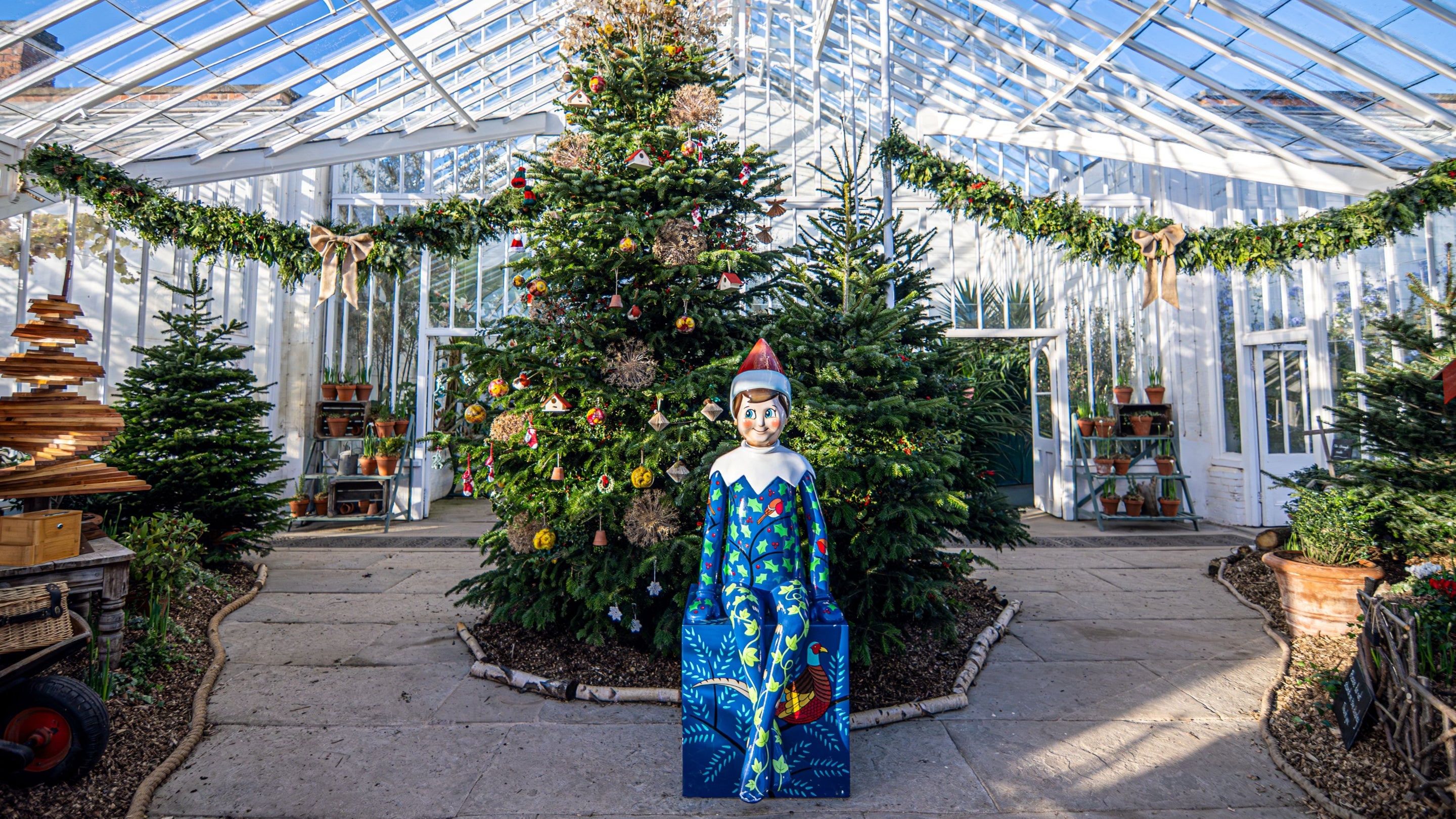 Christmas display in the Glasshouse at Clumber Park