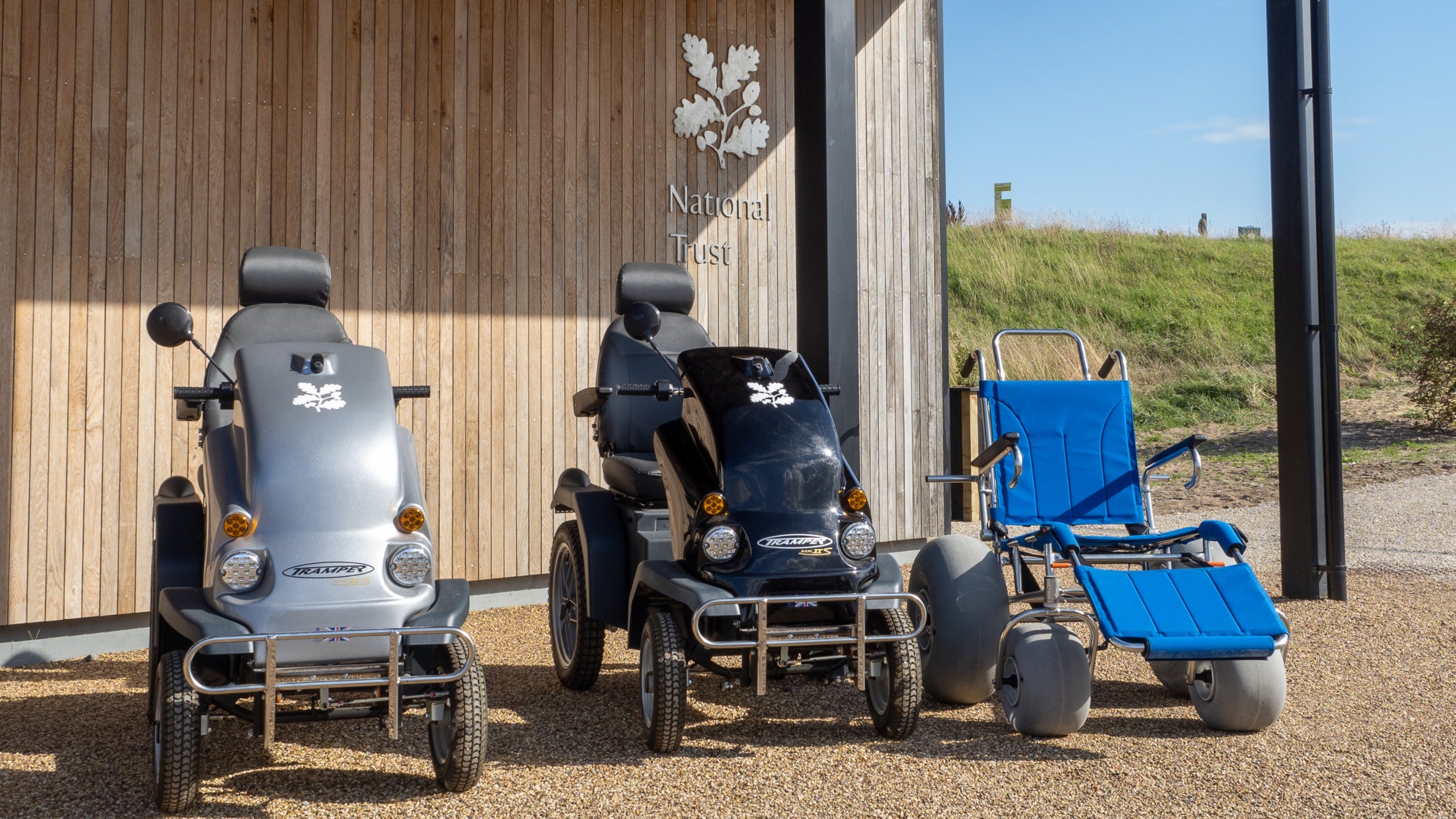 Trampers and beach wheelchair at Sandilands