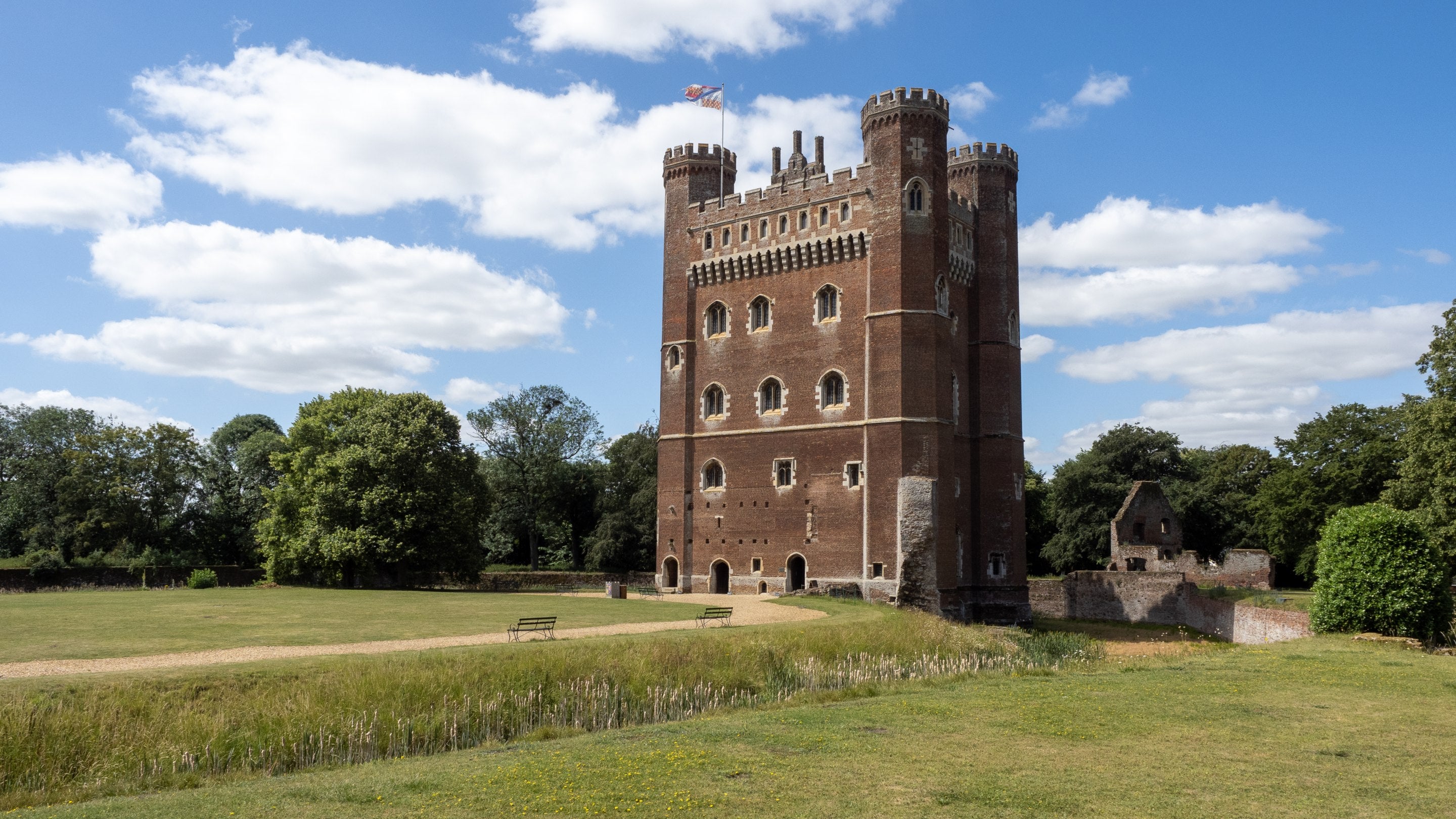 Exterior shot of Tattershall Castle.