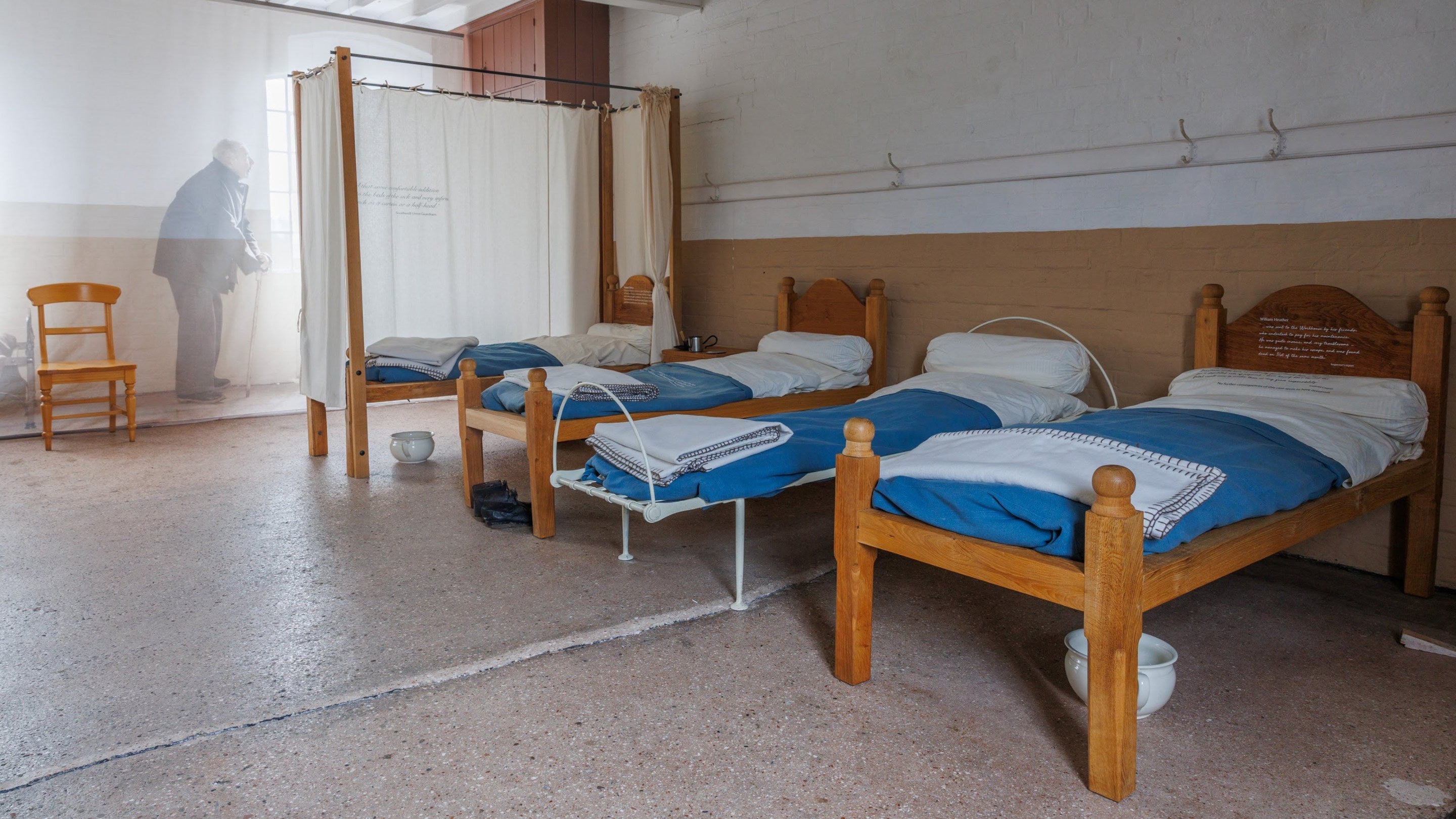 Line of beds in the Old & Infirm room