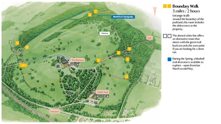 Boundary Walk (orange) at Basildon Park