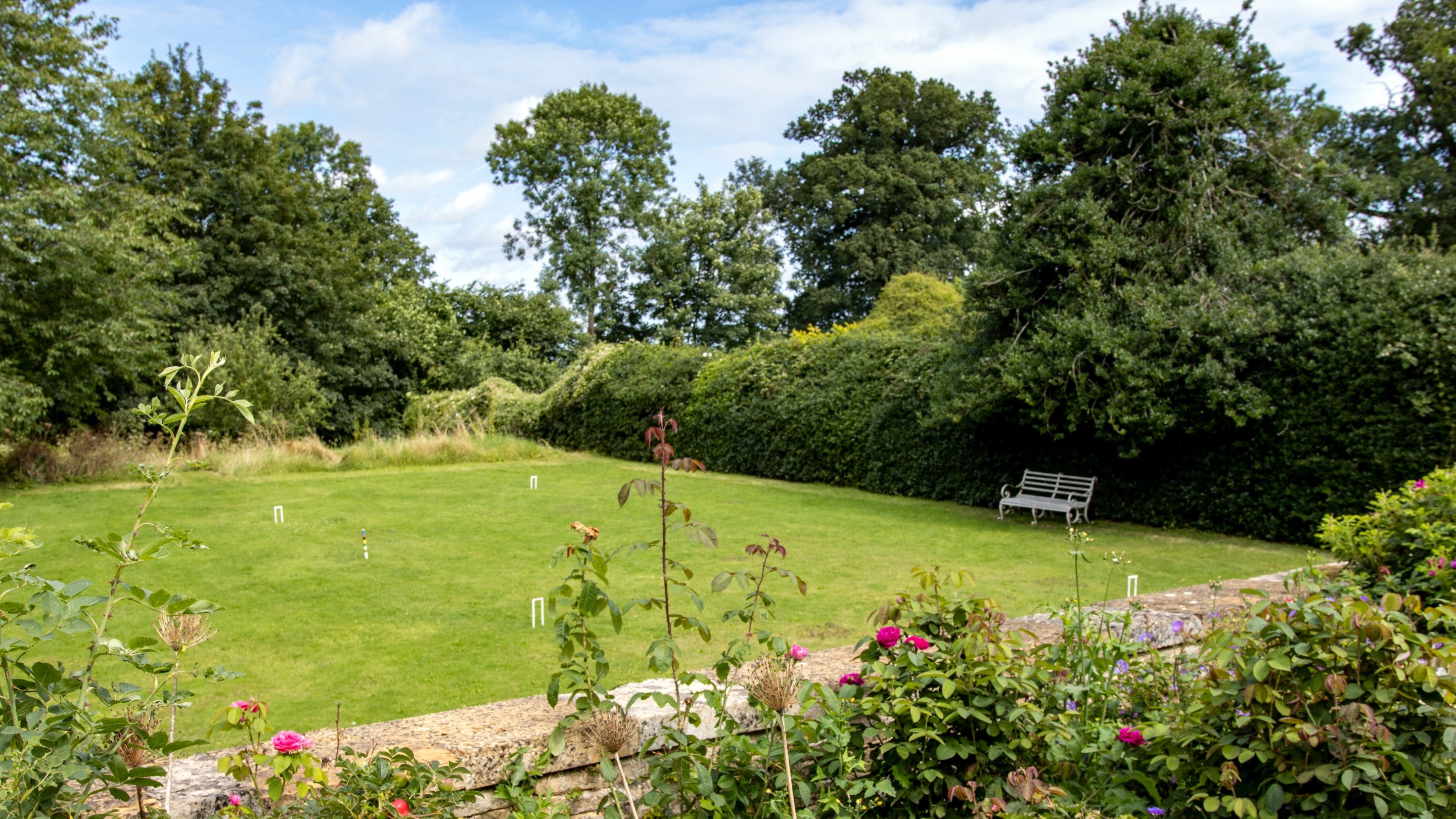 The croquet lawn at Chastleton House, Oxfordshire