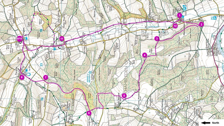 Hambleden Valley, Turville and Fingest Map
