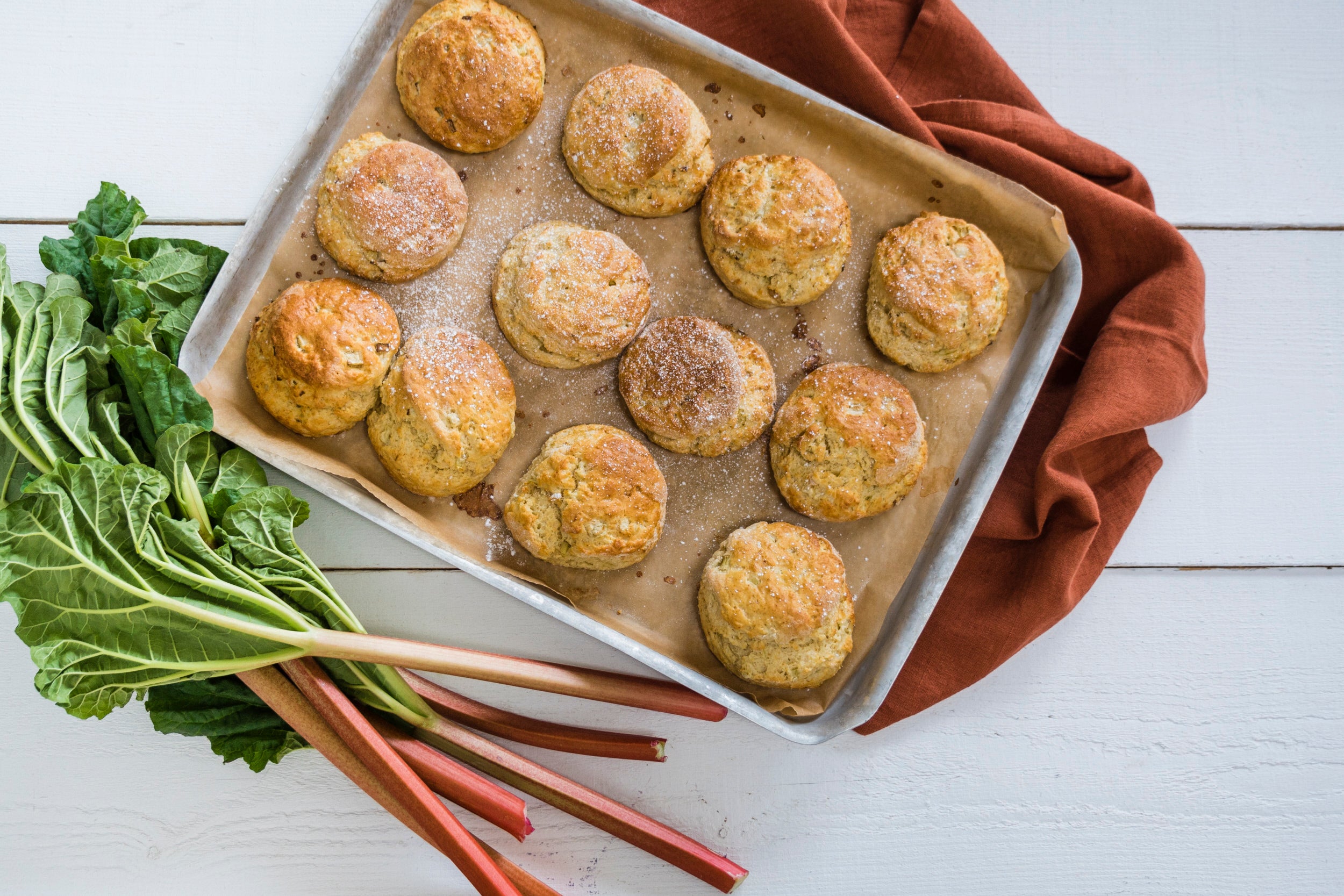 Tray of freshly baked scones