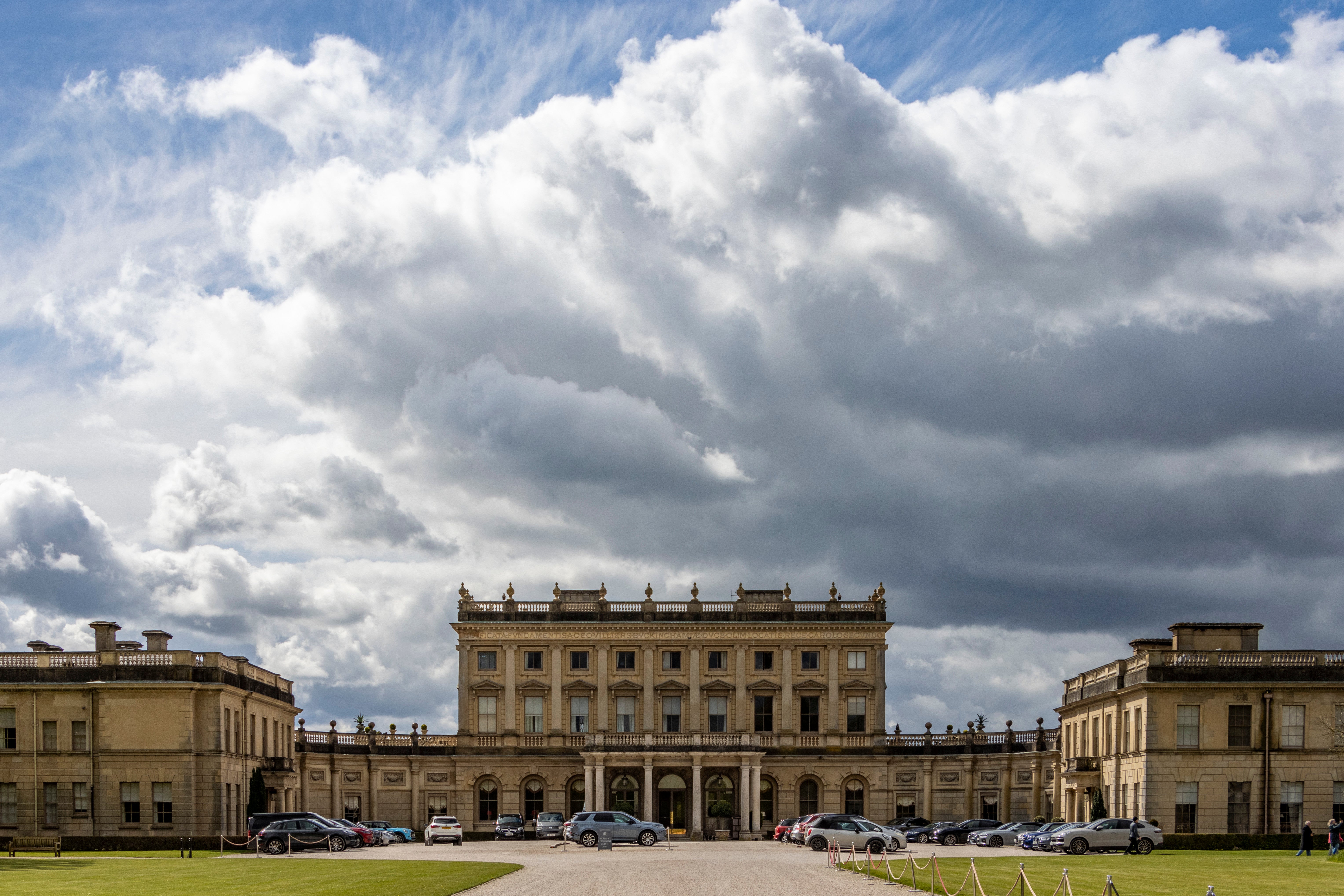 View of the front of Cliveden House in the summer