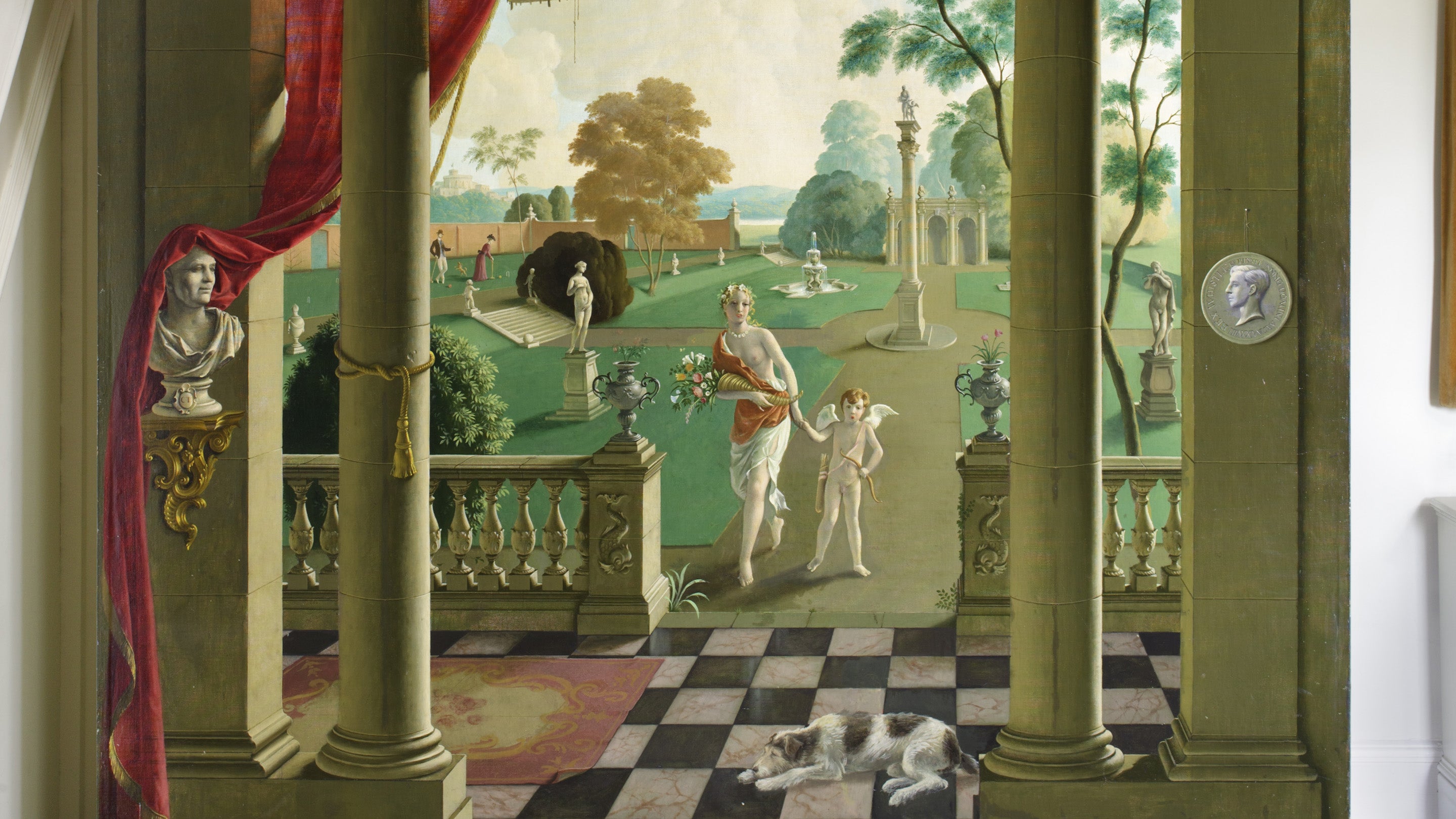 Oil painting mixed with wax and turpentine on canvas laid down on panel, 'Ave Silvae Dornii' by Rex (Reginald) John Whistler (Eltham 1905 - Normandy 1944).