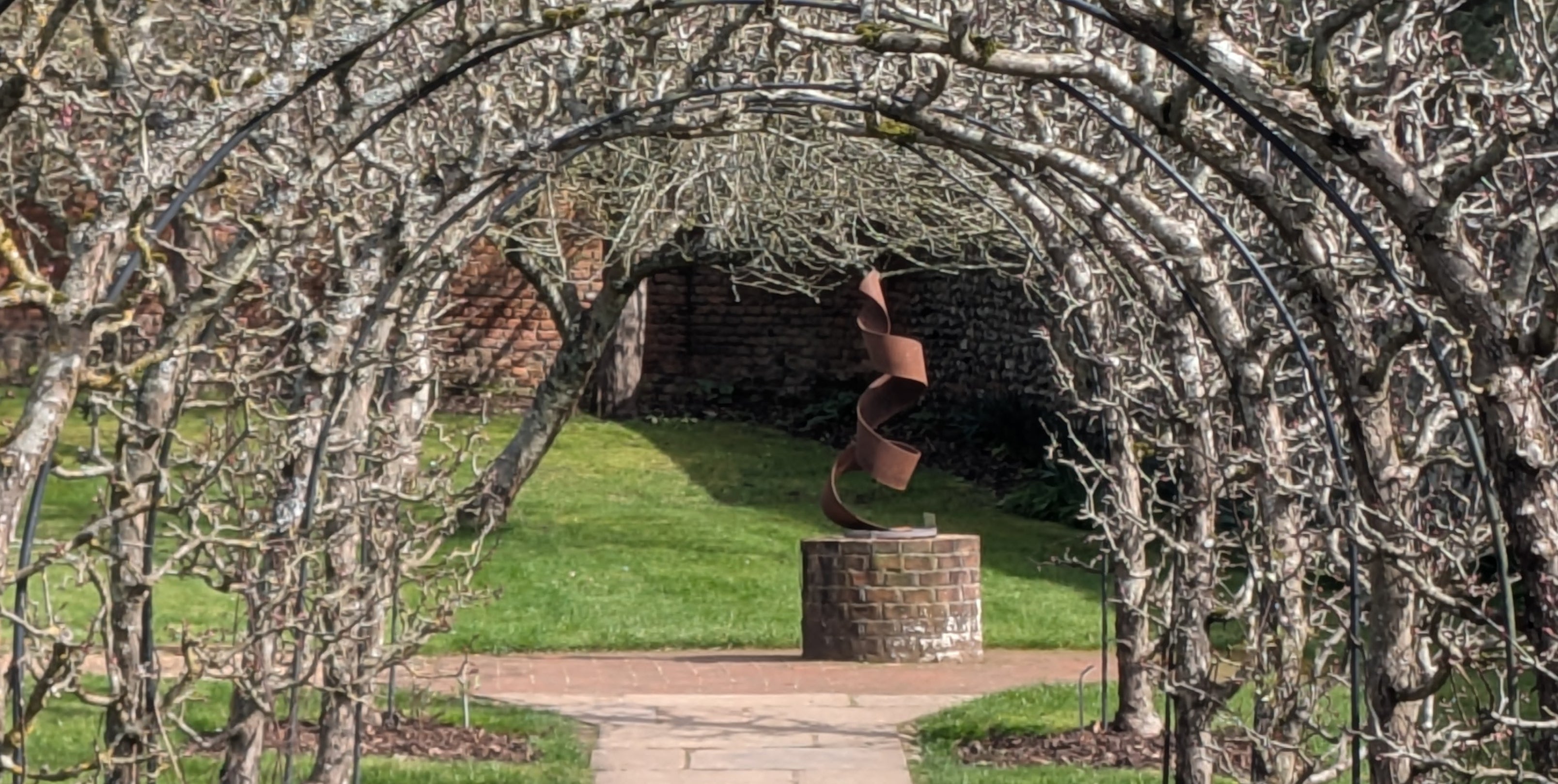 Sculpture on the plinth at Greys Court (Oxford Sculptor Group)