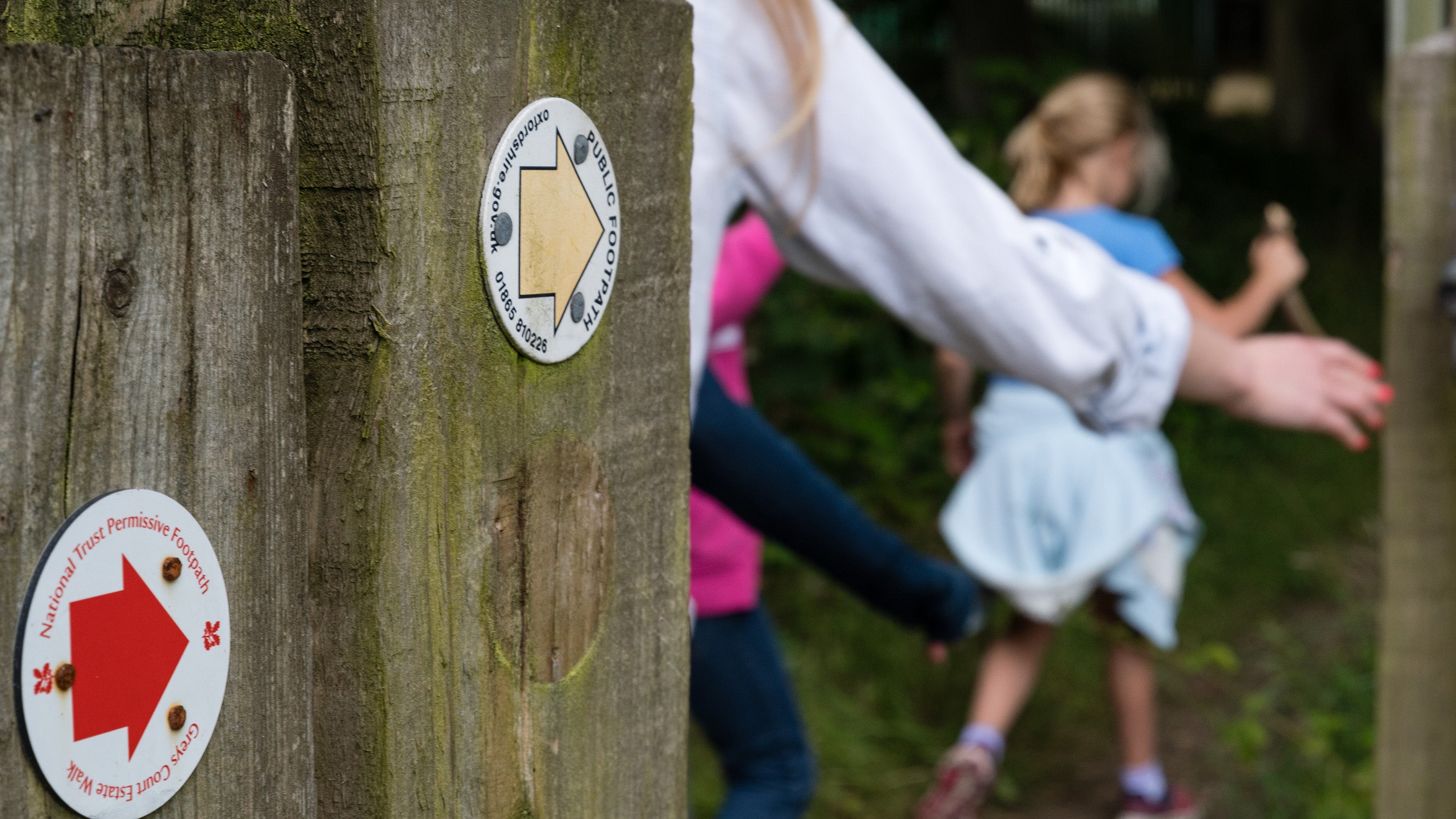 Children exploring the estate walk at Greys Court, Oxfordshire