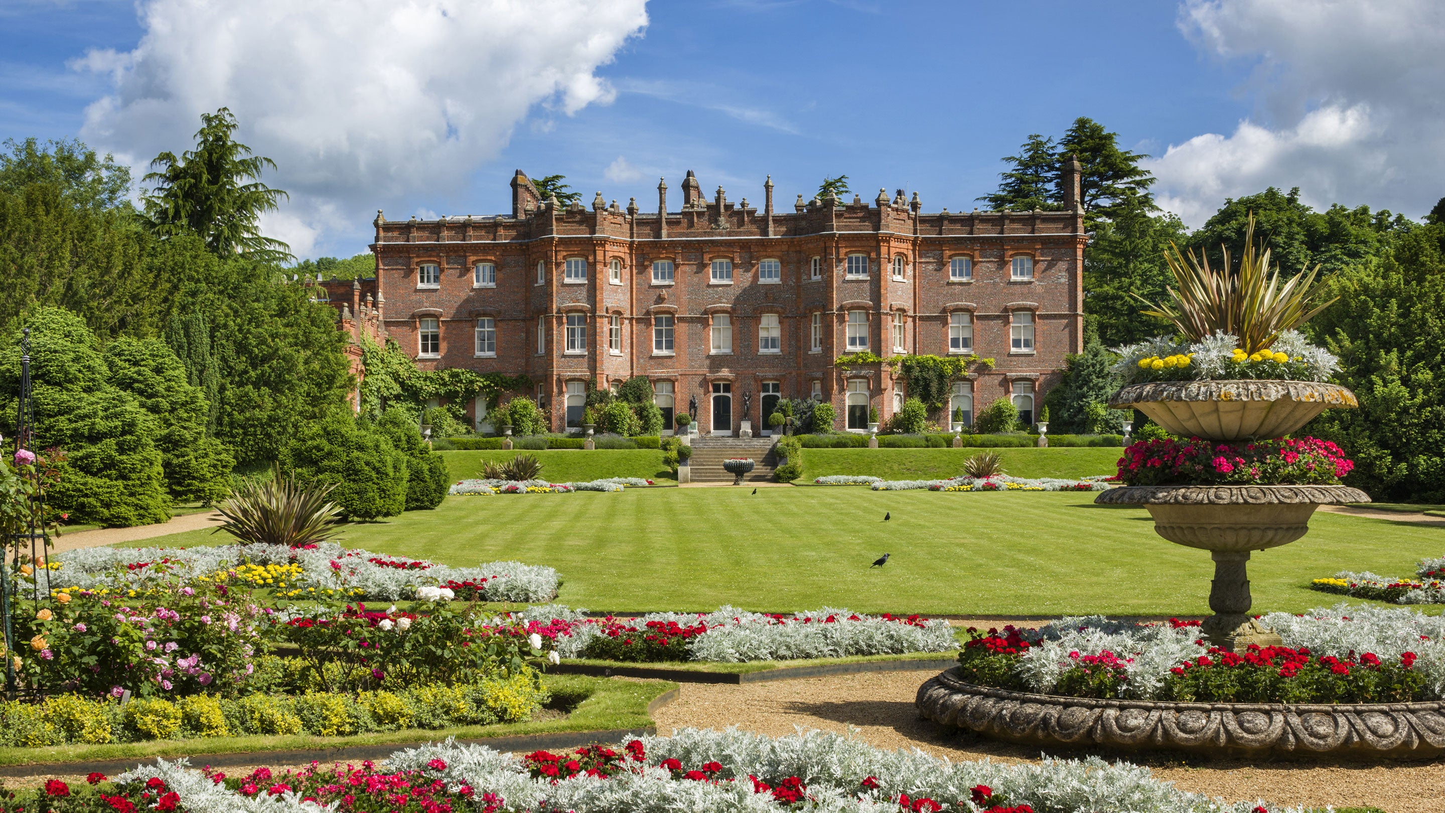 The parterre and south front of the house at Hughenden, Buckinghamshire