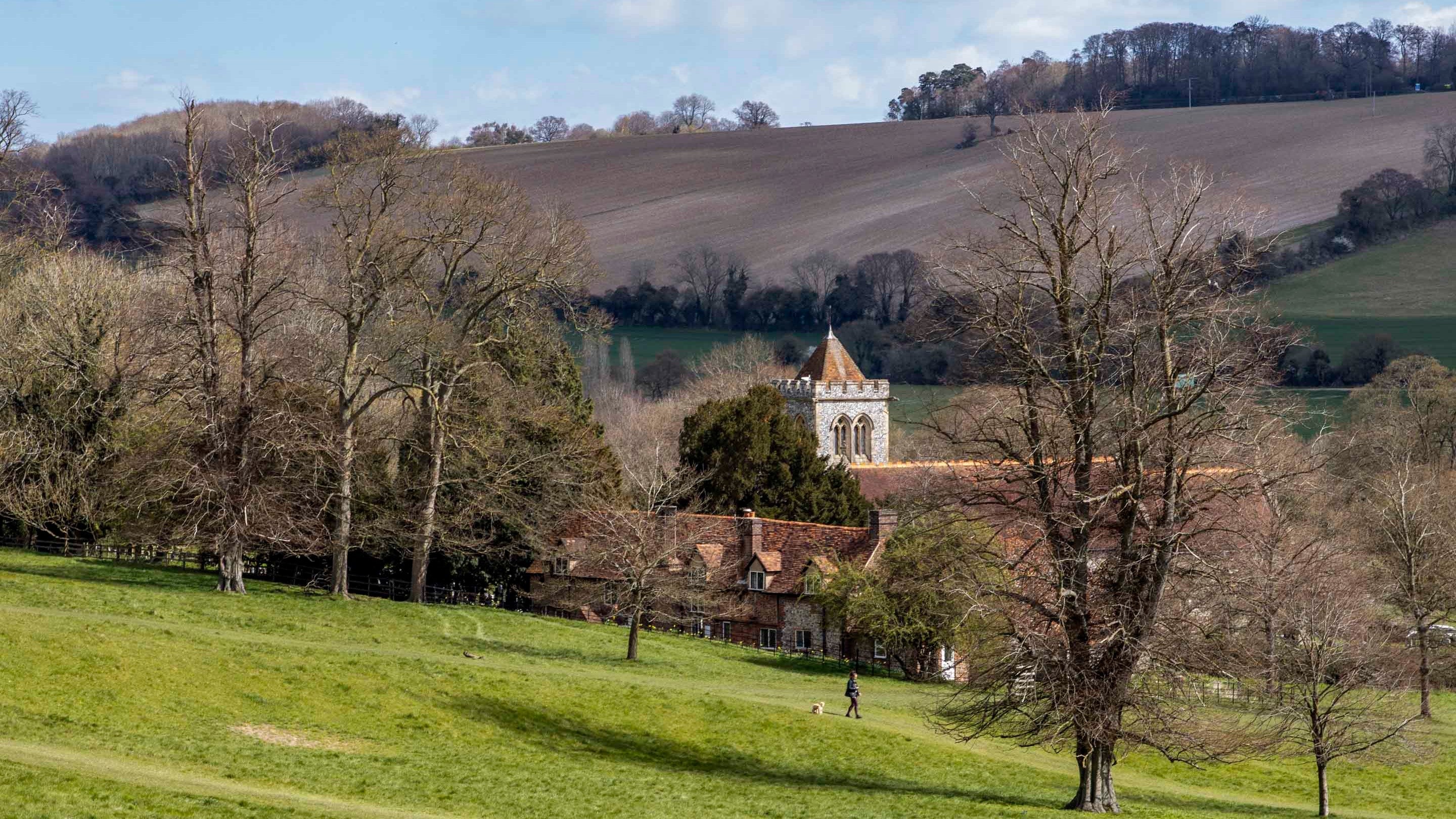 View of the church at Hughenden, Buckinghamshire