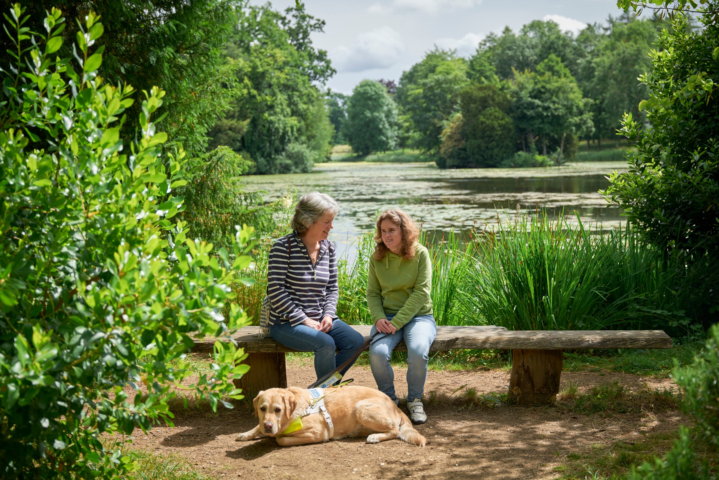 Accessibility at Stowe - service dog enjoys a rest