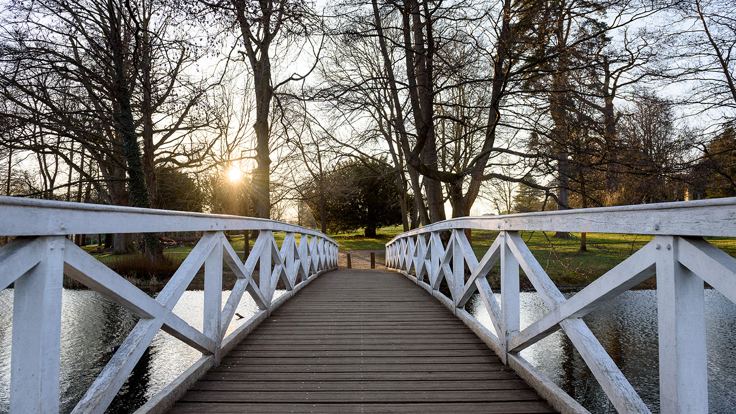 Wooden Bridge at Stowe Gardens Buckinghamshire