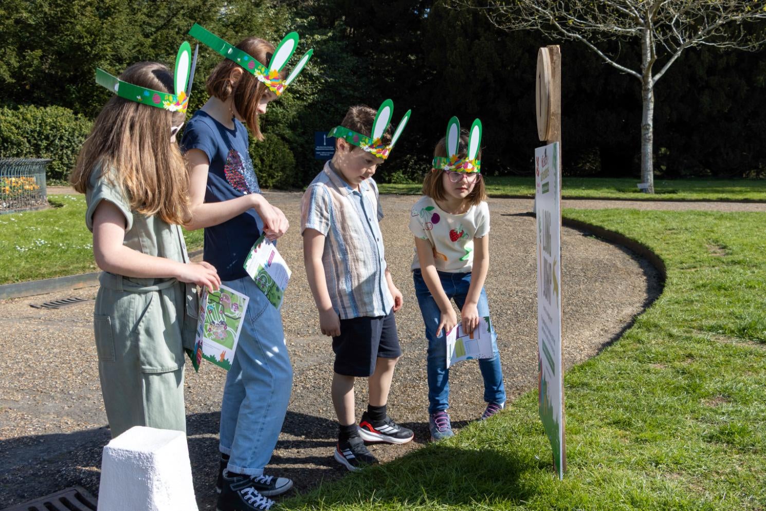 Children doing the Easter Trail