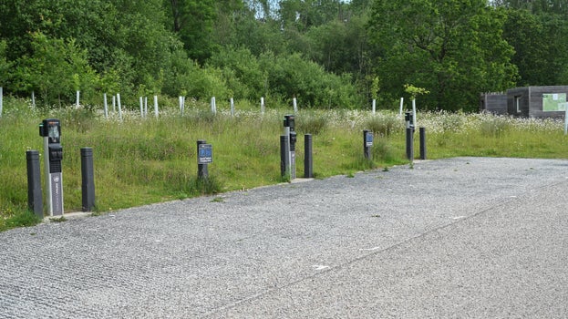 Electric vehicle charging points at Calke Explore, Derbyshire