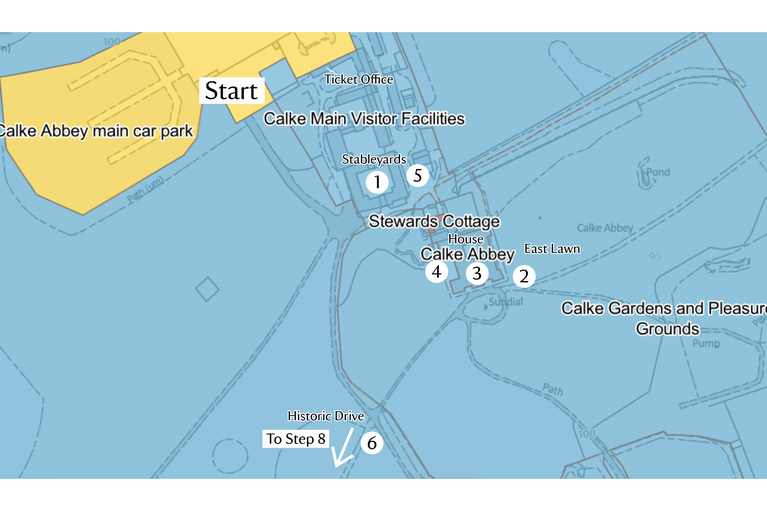 Map of the Filming Locations Walk at Calke Abbey