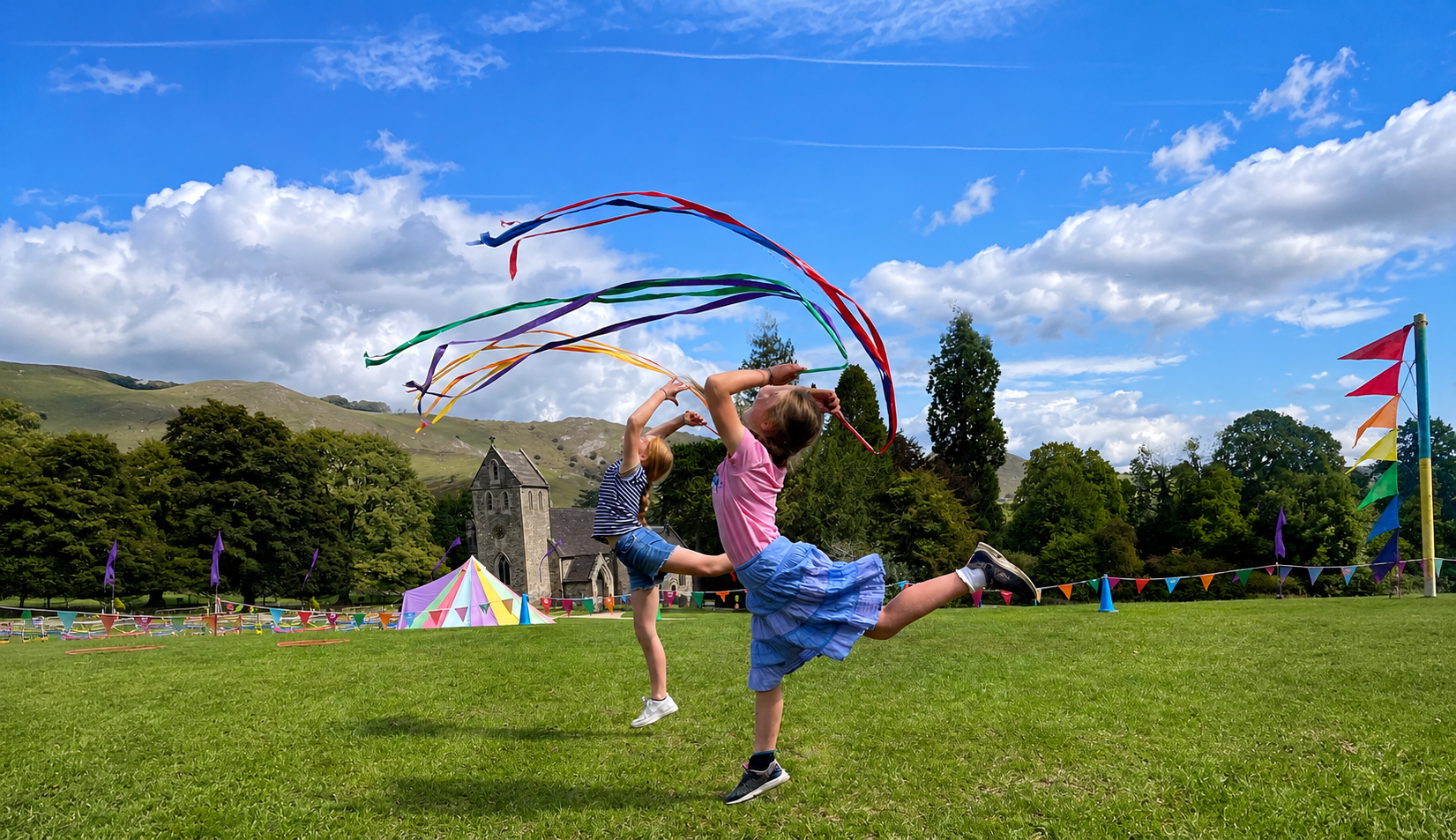 Summer of play Ilam Park girls dancing