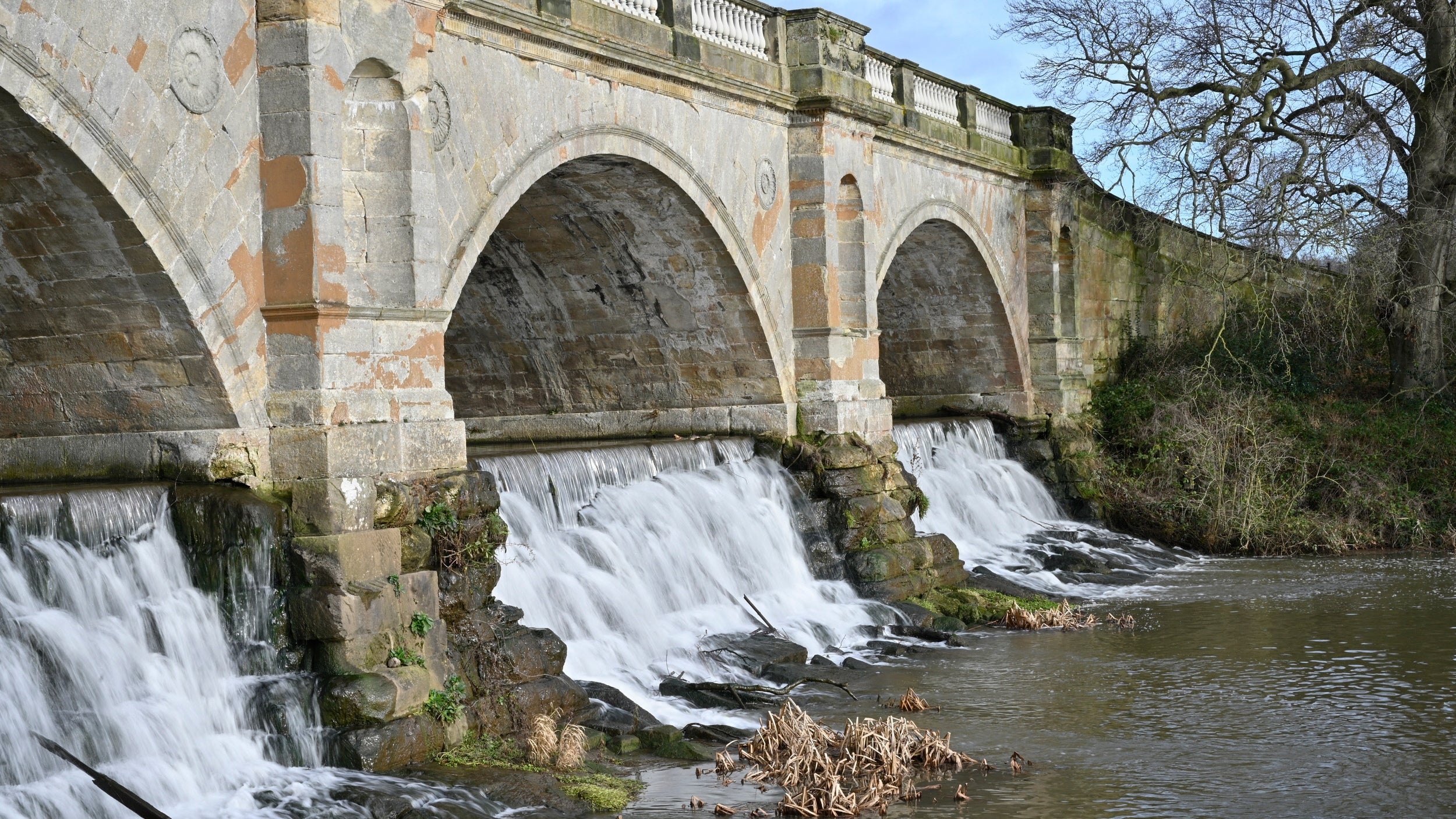 The bridge designed by Robert Adam at Kedleston Hall, Derbyshire