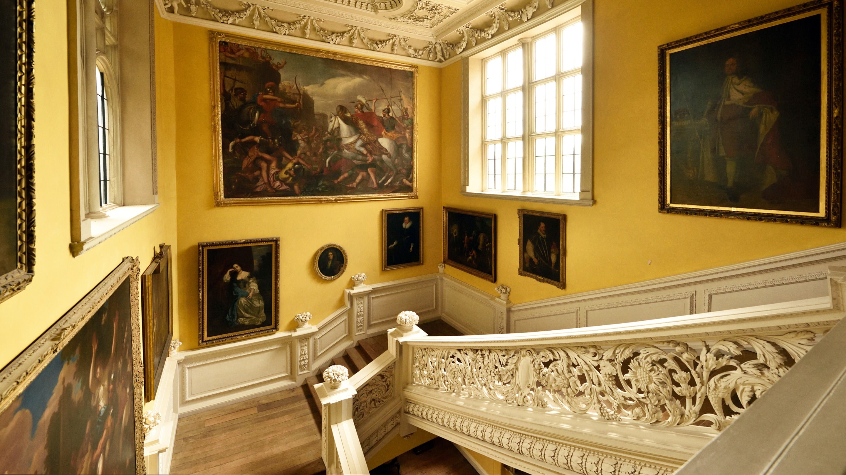 The staircase hall at The Children's Country House at Sudbury, Derbyshire