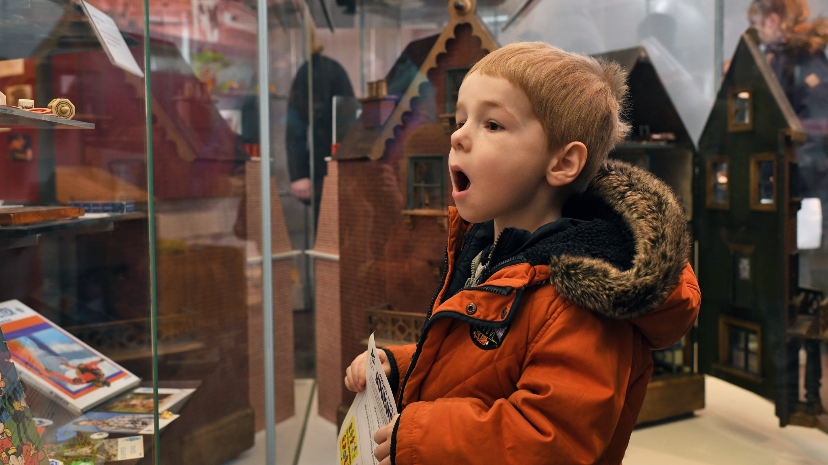 Child at the museum at The Children's Country House, Sudbury, Derbyshire