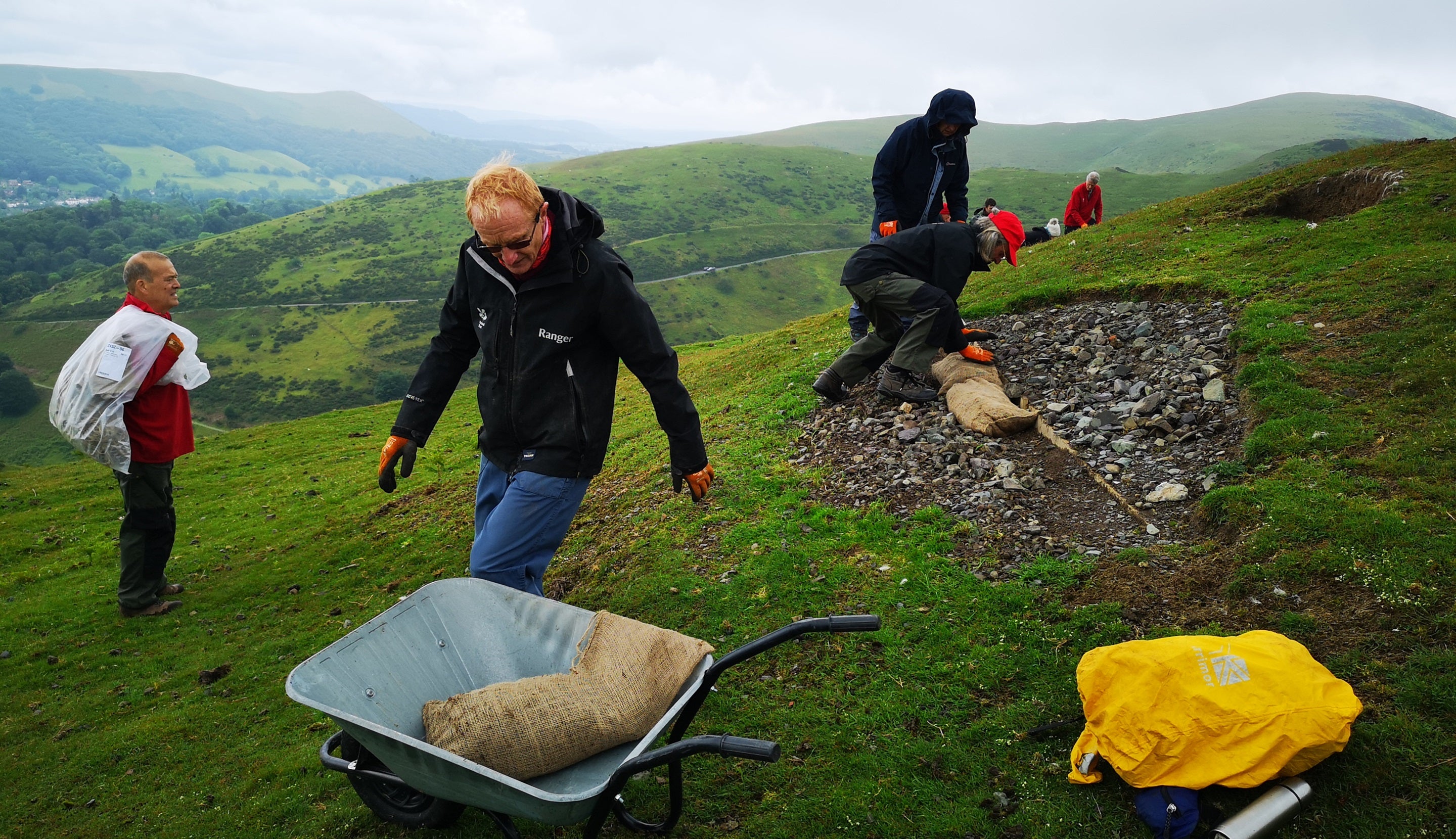 Volunteers on Bodbury Hill in Shropshire
