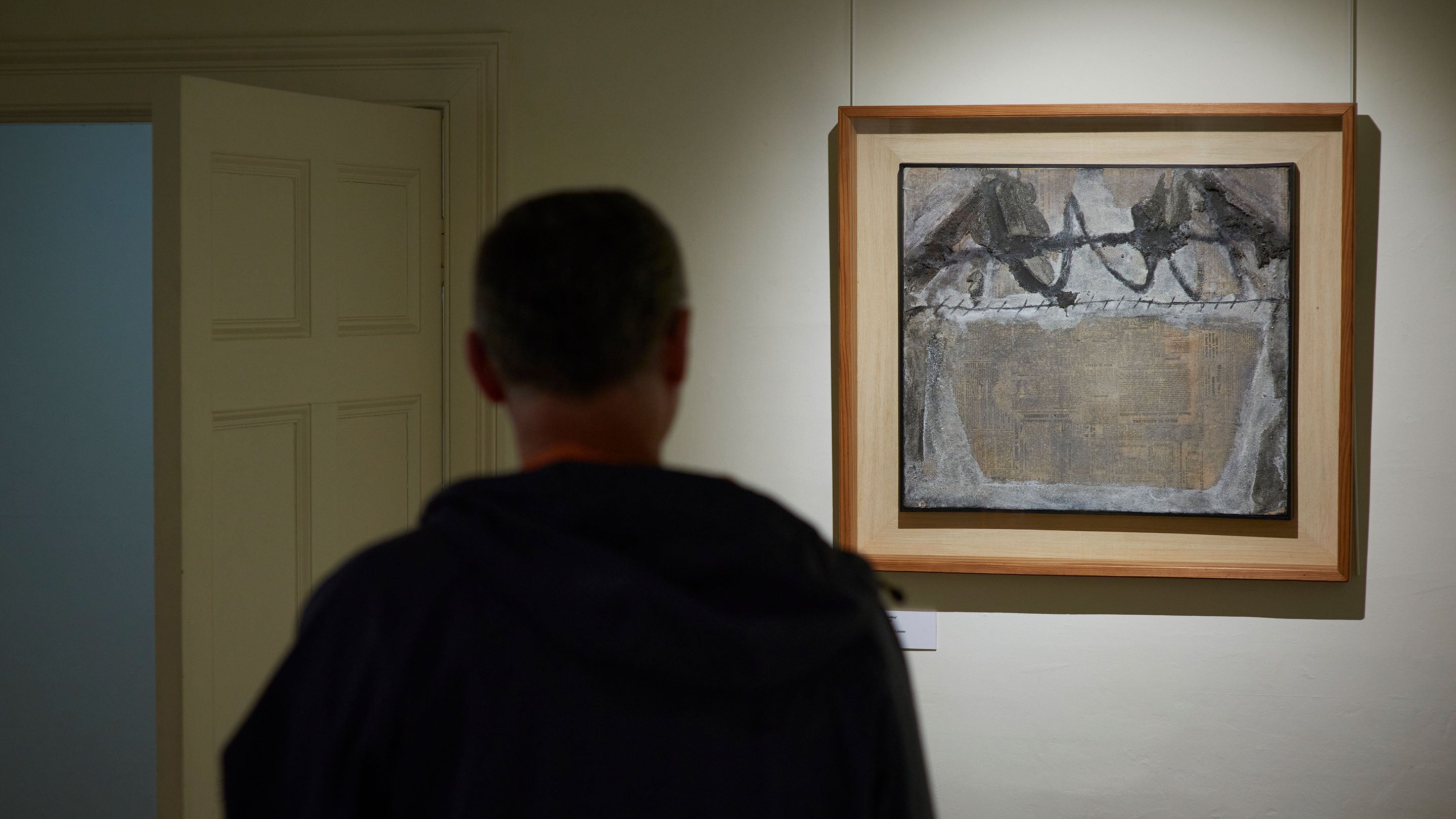 Visitor exploring the art galleries at Dudmaston Hall, Shropshire