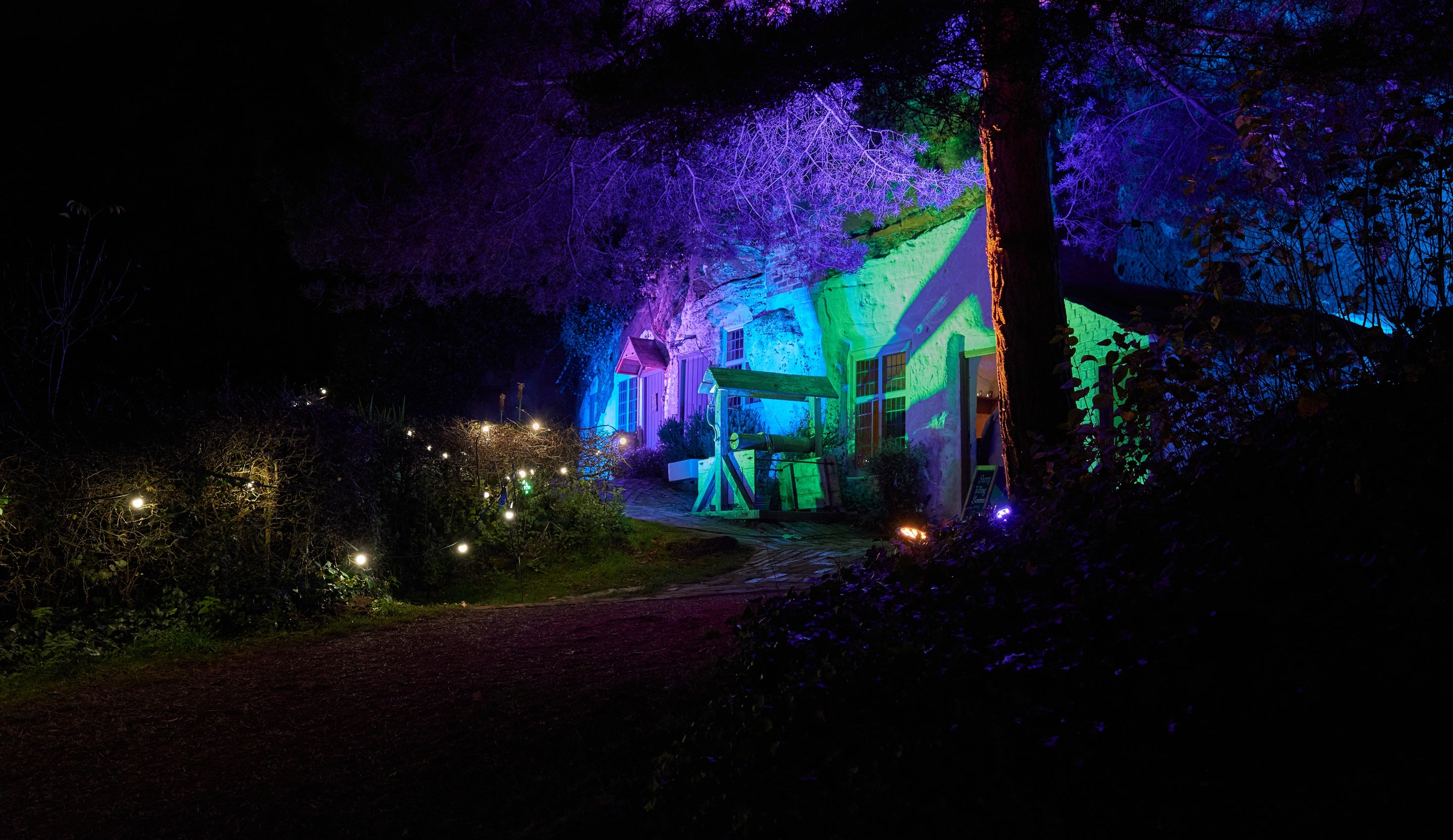 Rock Houses at night illuminations