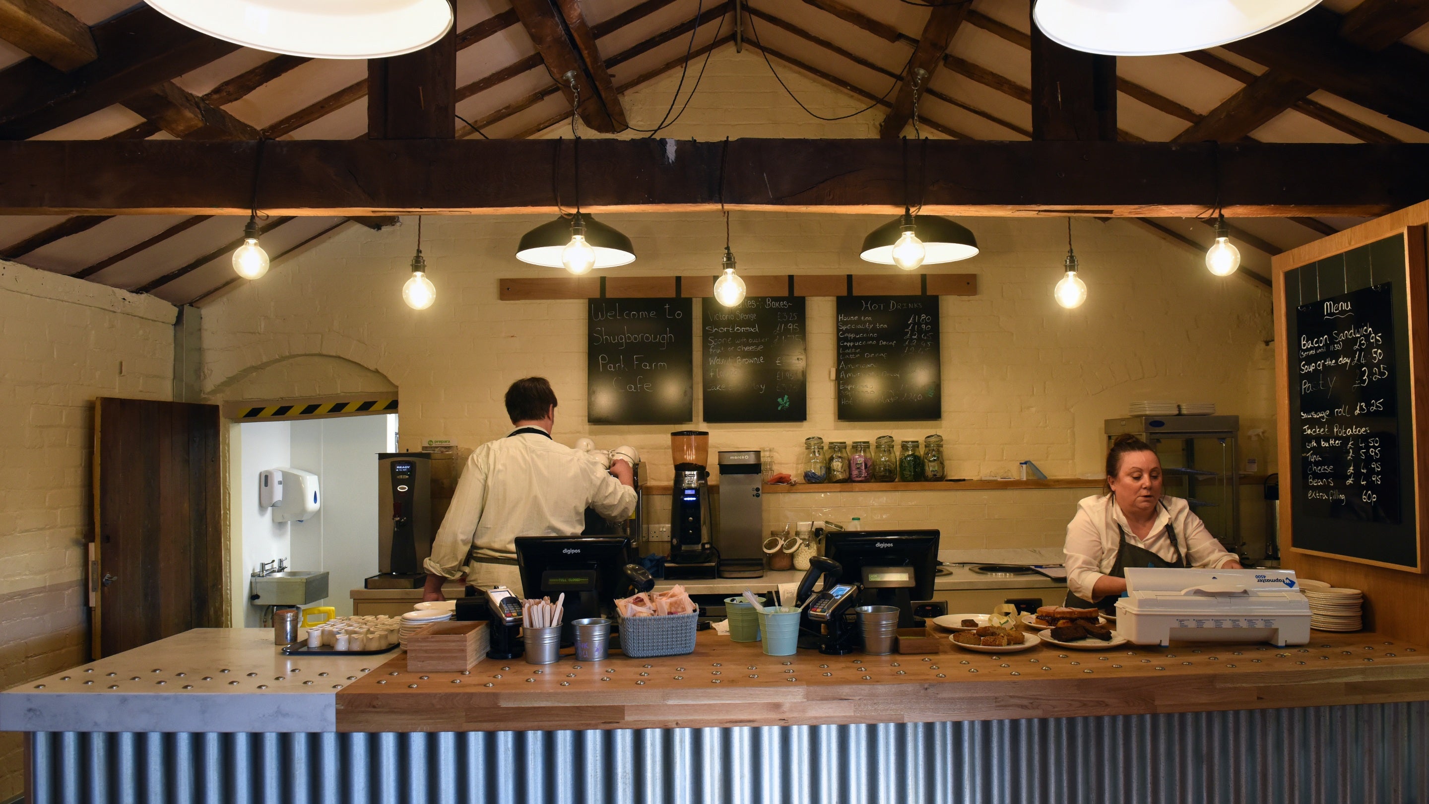 Staff in the cafe at Shugborough Estate, Staffordshire