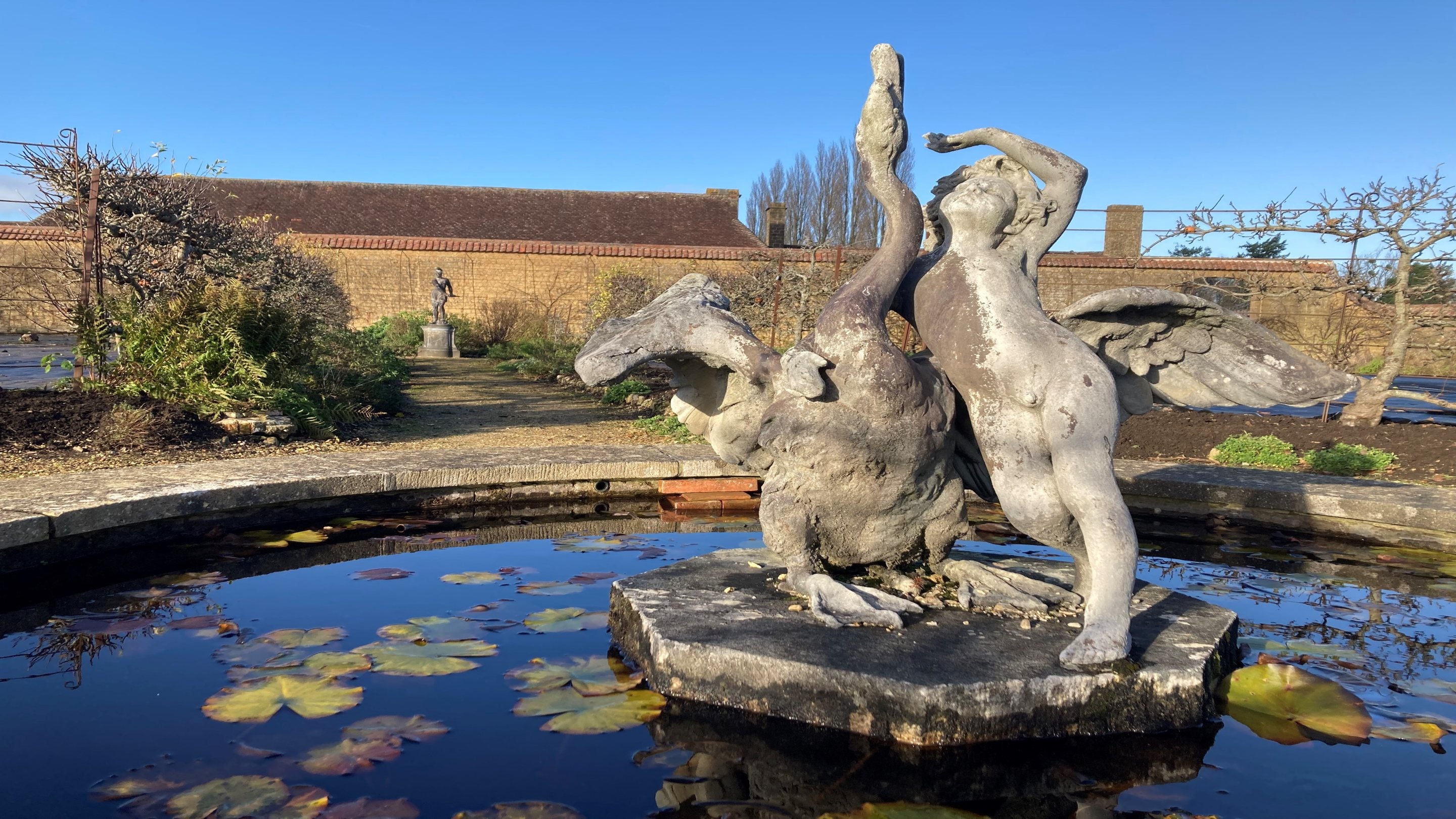 Kitchen garden in winter at Barrington Court