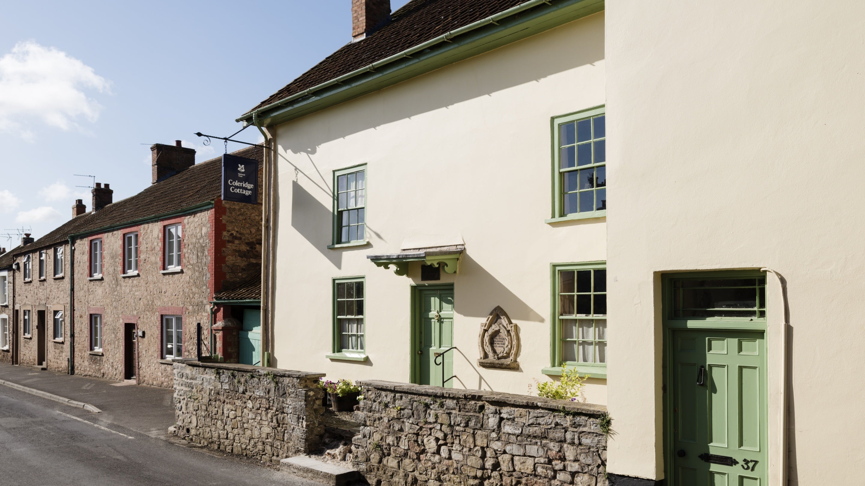 The exterior of Coleridge Cottage on Lime Street, Somerset