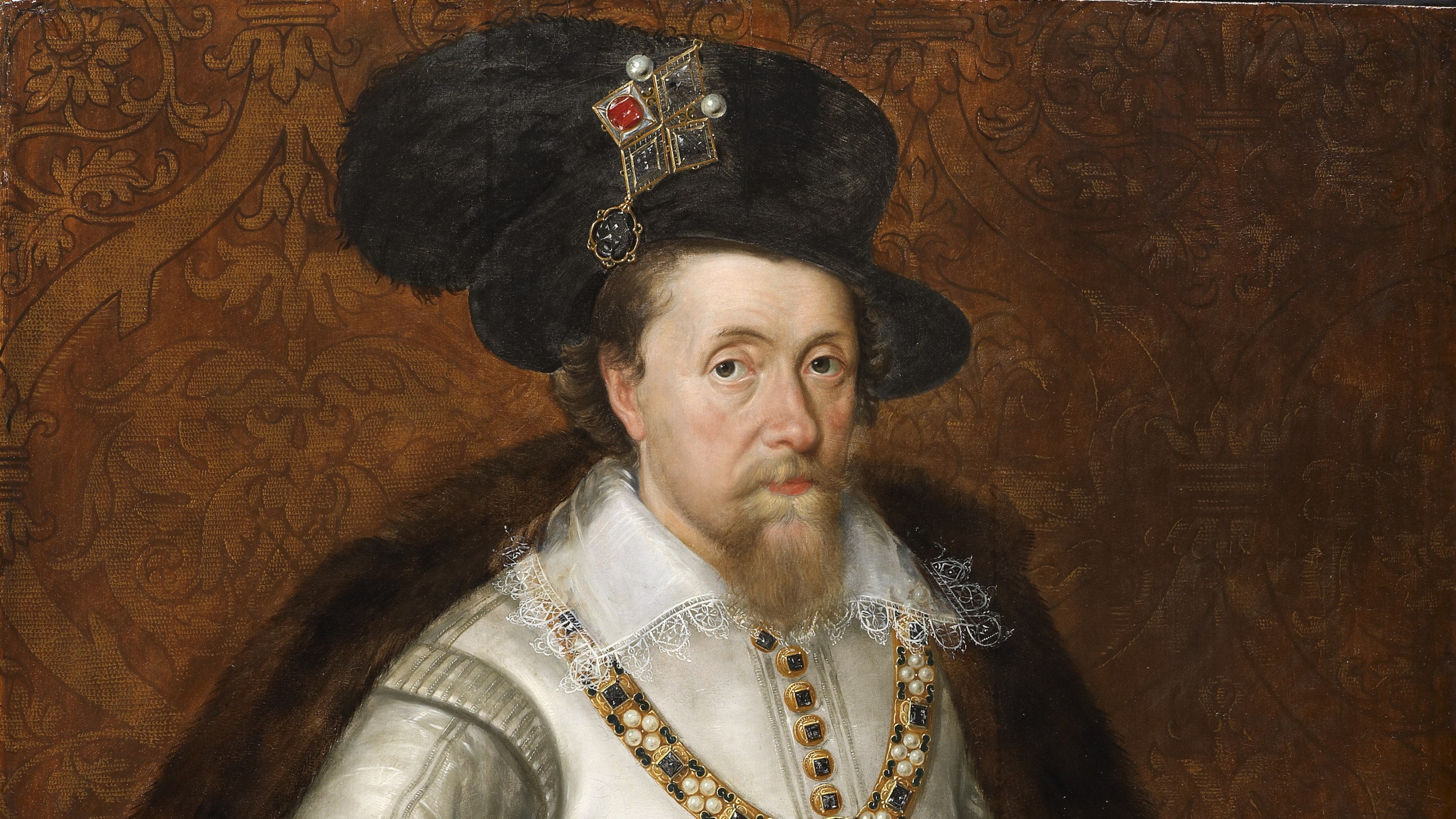 Portrait of King James I of England and VI of Scotland by John de Critz the elder at Montacute, Somerset