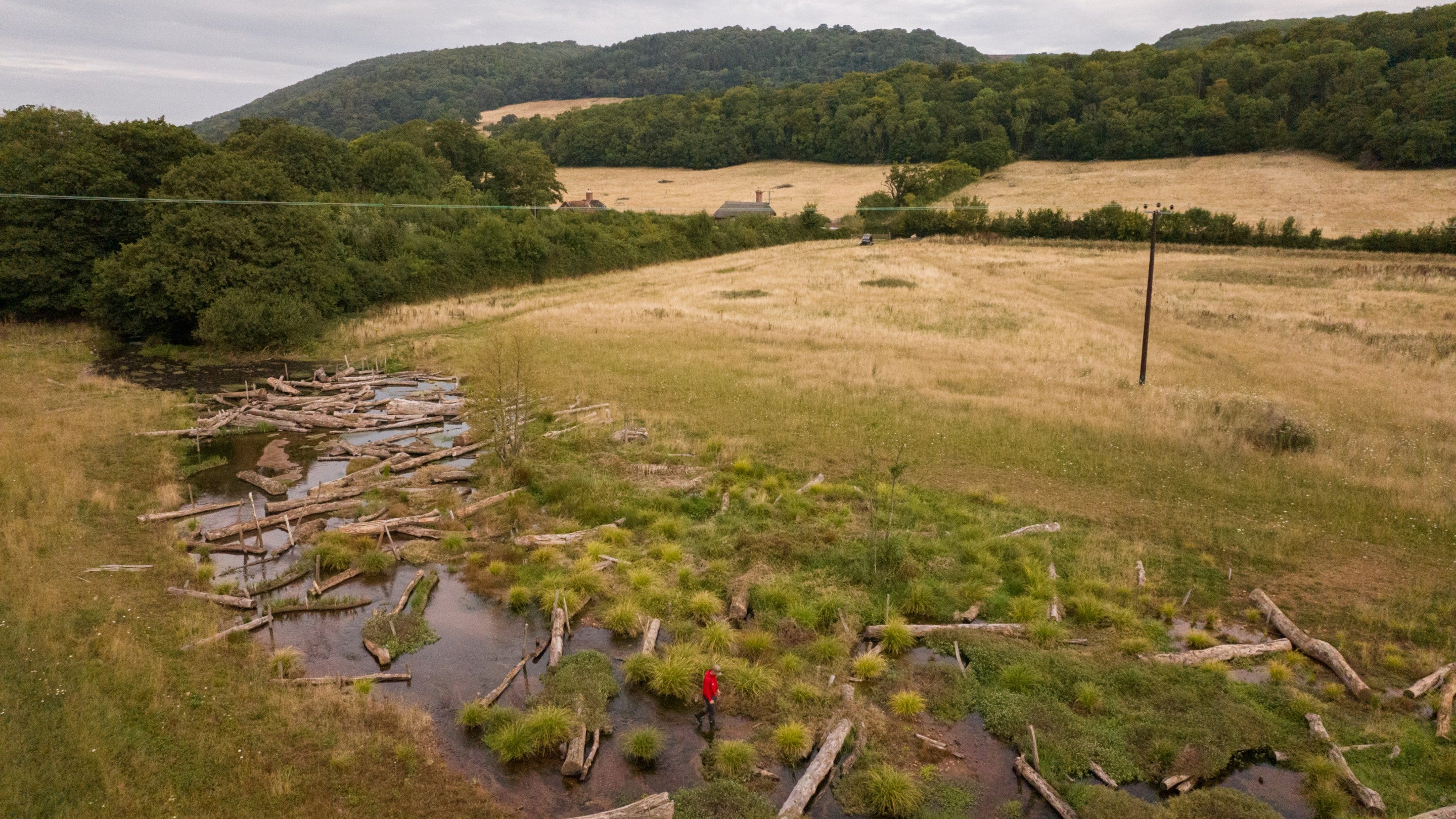 River restoration project at Holnicote, Somerset