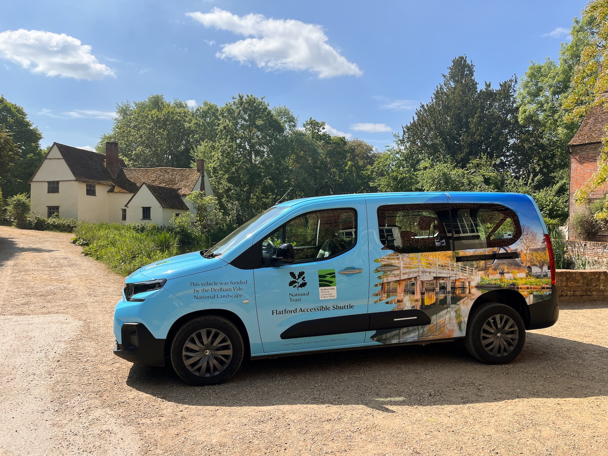 Flatford's new accessible vehicle at the 'The Hay Wain' view