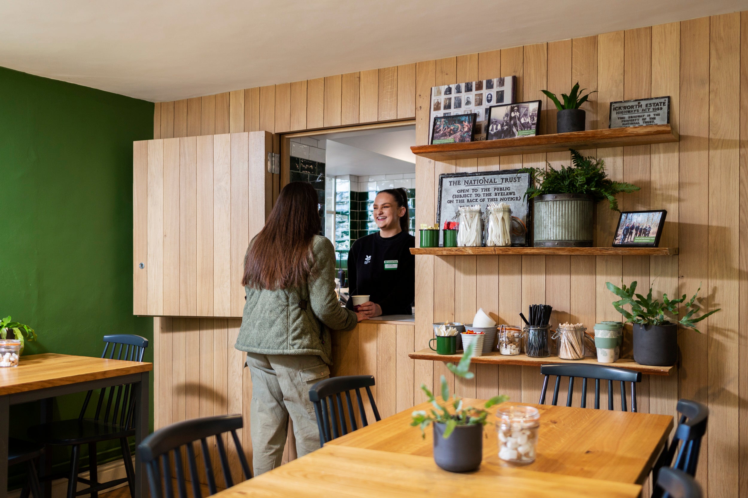 Visitor at Porter's Lodge Cafe at Ickworth, Suffolk
