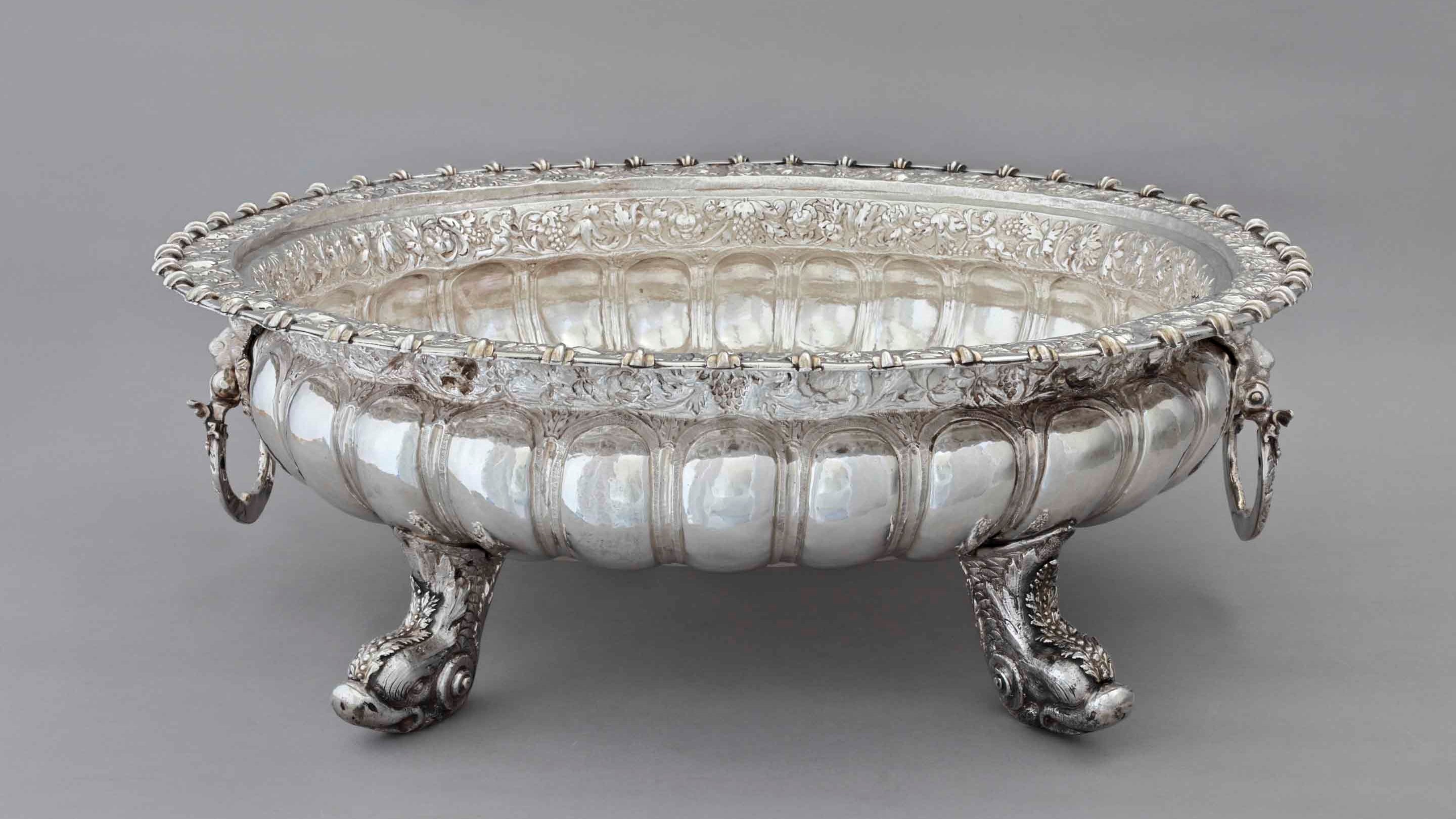 Wine cistern, part of the silver collection at Ickworth, Suffolk.