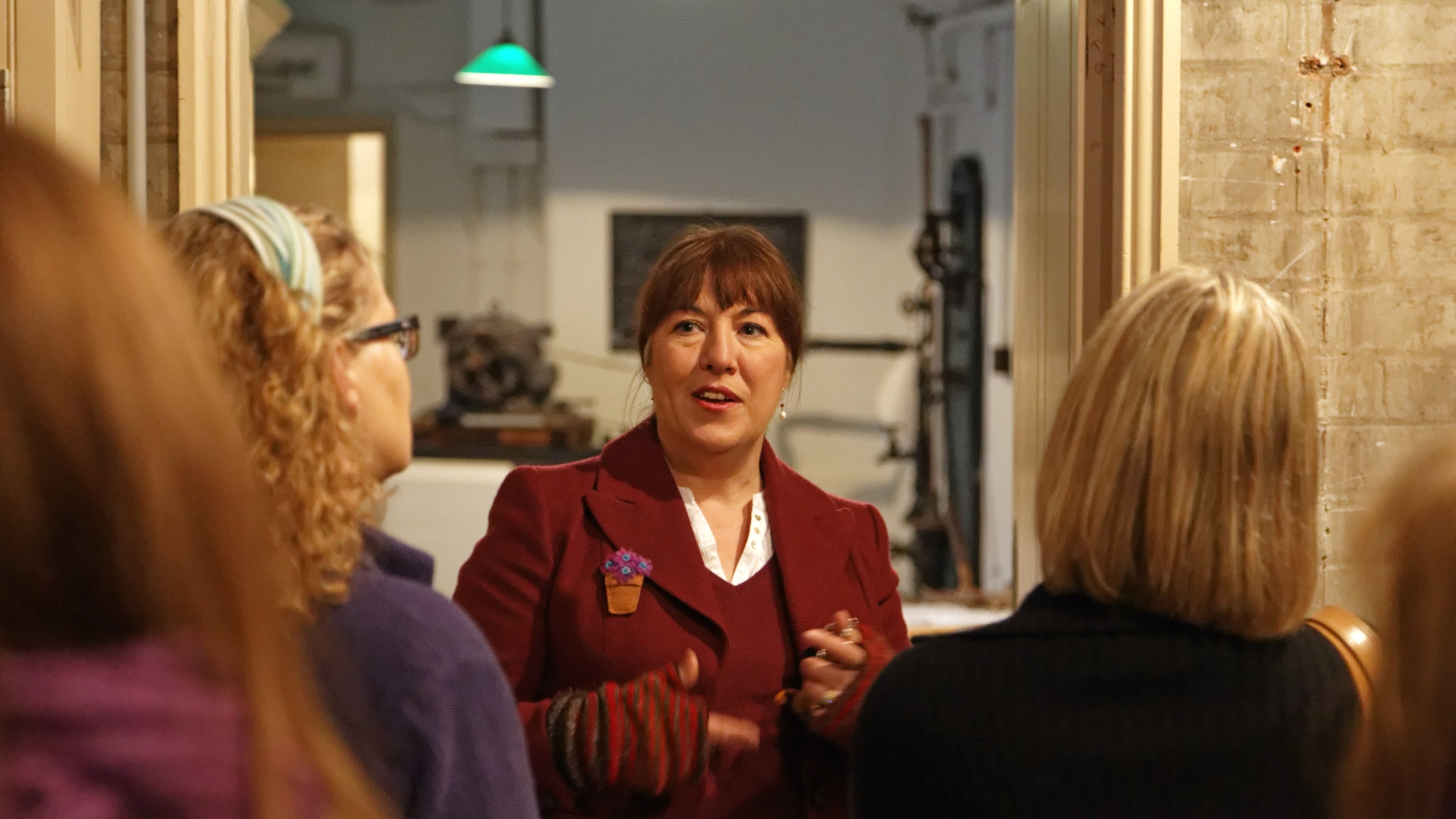 A volunteer with a group of visitors on a guided tour at Ickworth, Suffolk.