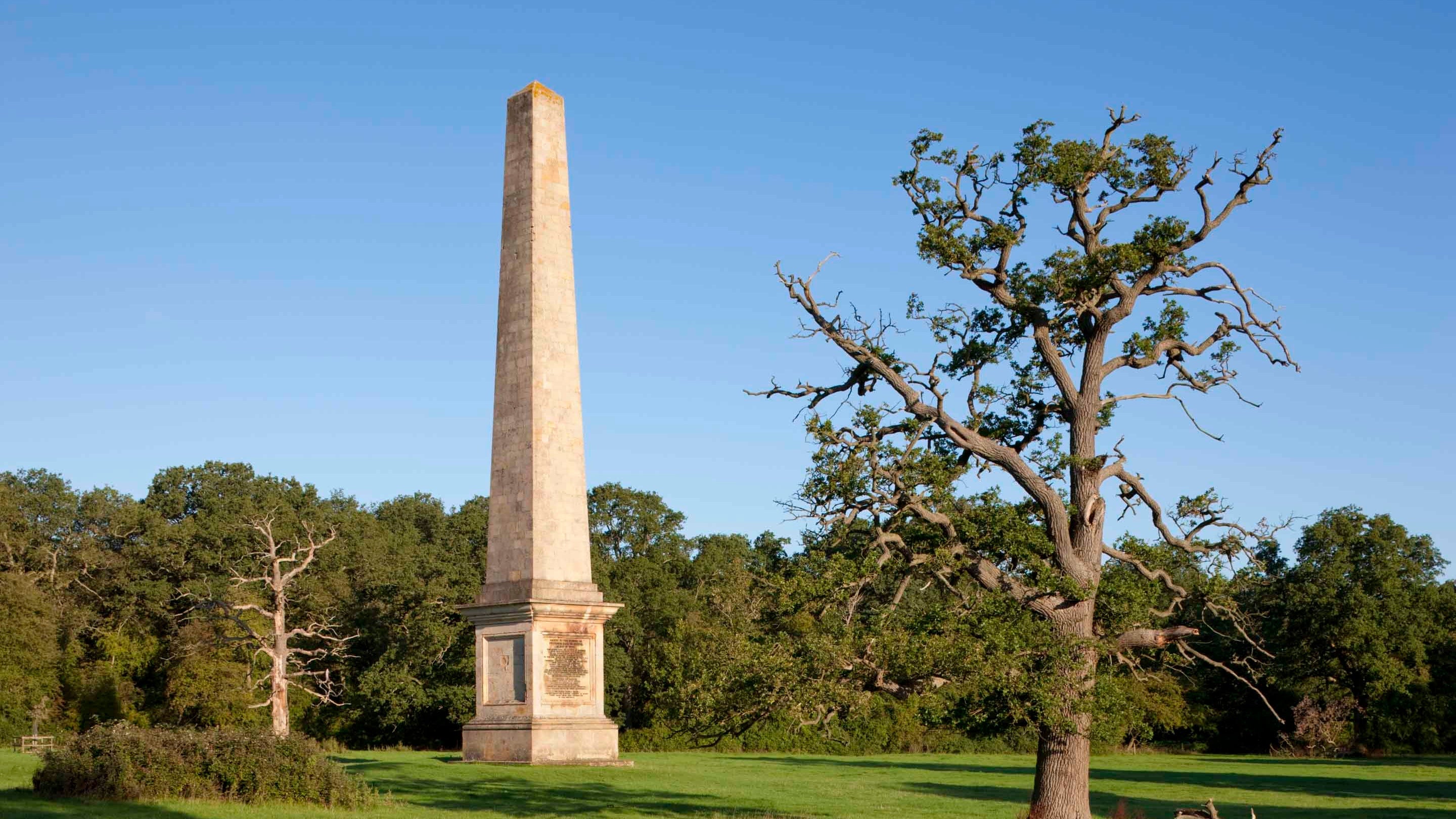 The Obelisk memorial to the Earl Bishop in the park at Ickworth, Suffolk