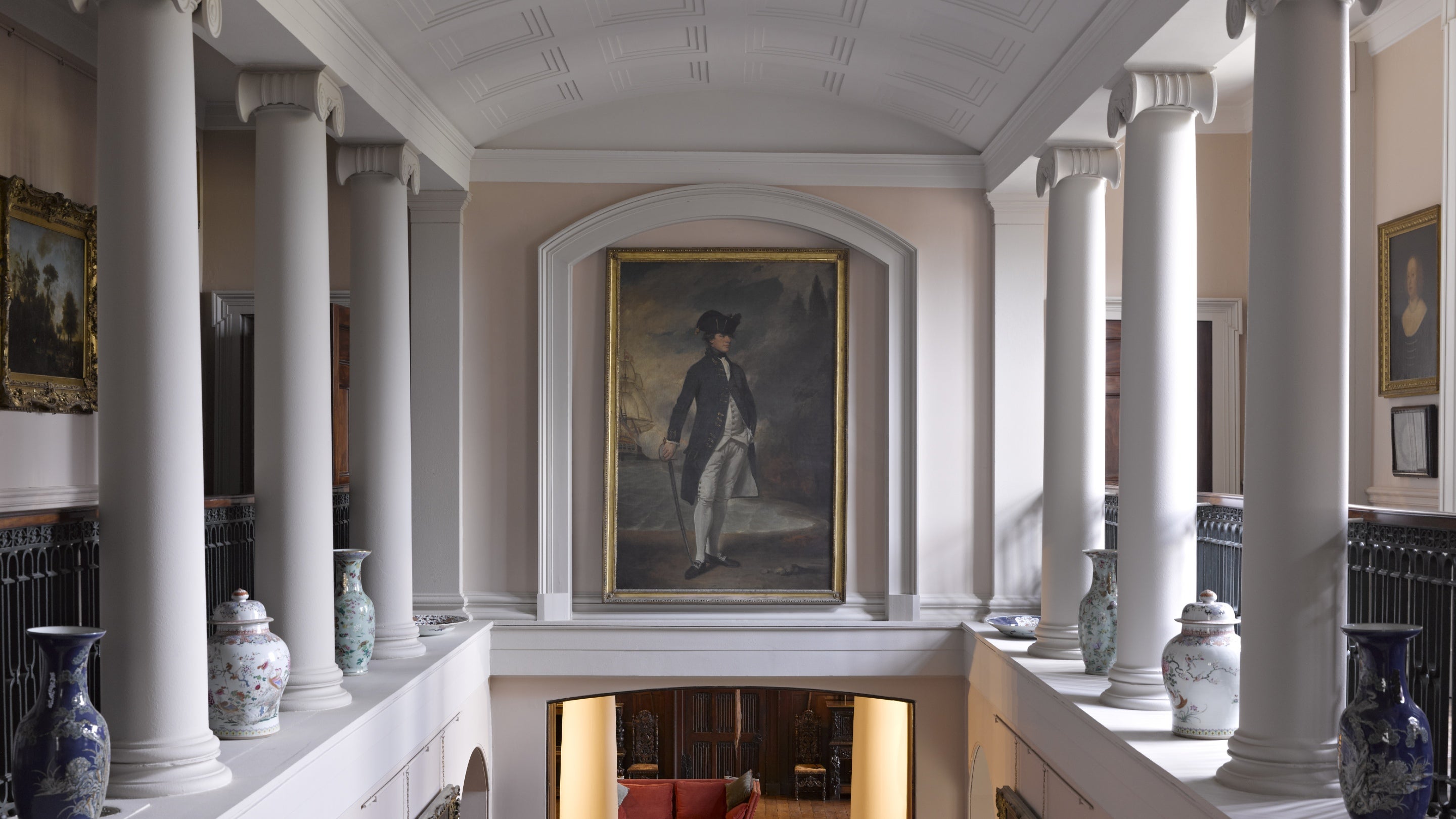 Hanging above the stairs at Melford Hall, Suffolk, is a portrait of Admiral Sir Hyde Parker II