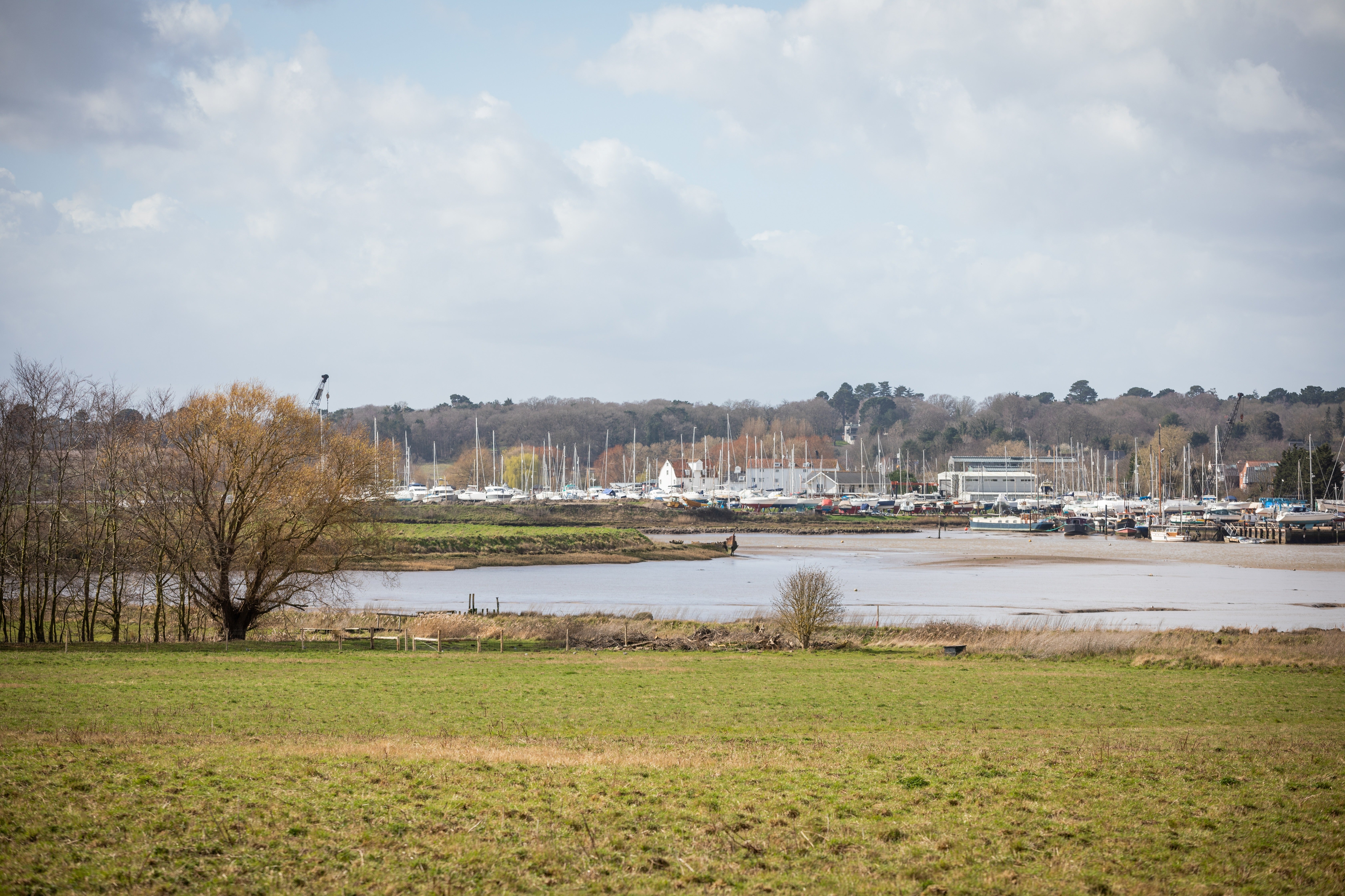 A view of the River Deben from the River View walk at Sutton Hoo