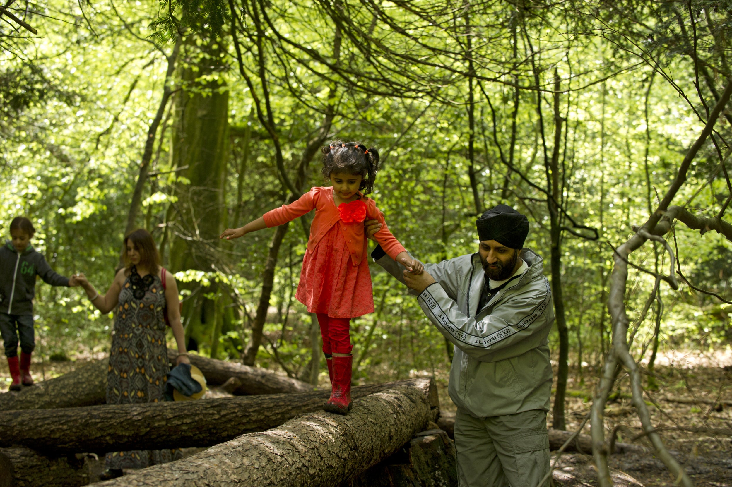 Family, play trail, Box Hill play, Surrey, family walk