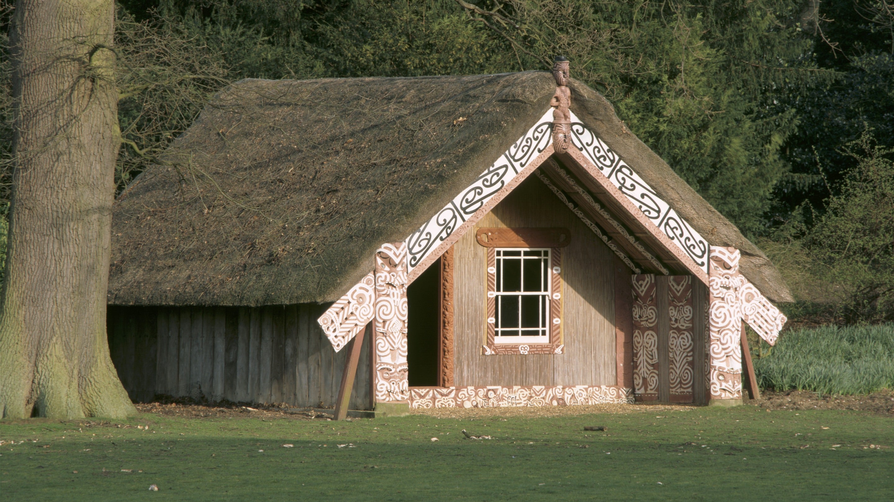 Māori meeting house, known as Hinemihi, at Clandon Park, Surrey