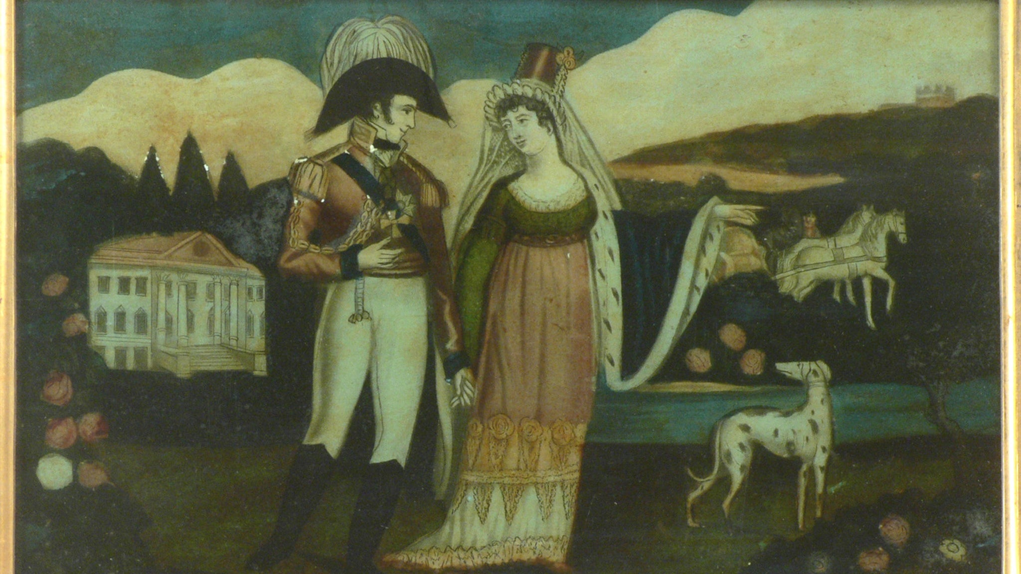 Princess Charlotte Augusta and Prince Leopold later King Leopold I holding hands, by J Hinton Fox