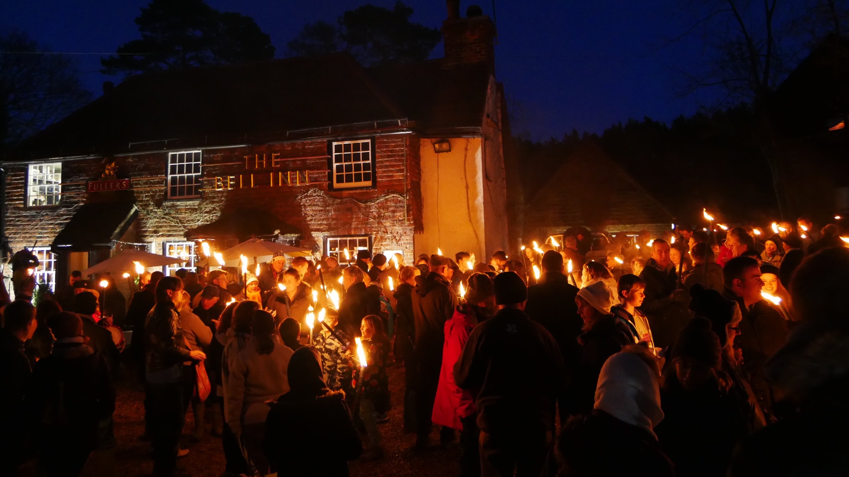 Wassail gathering at Harewoods, Surrey